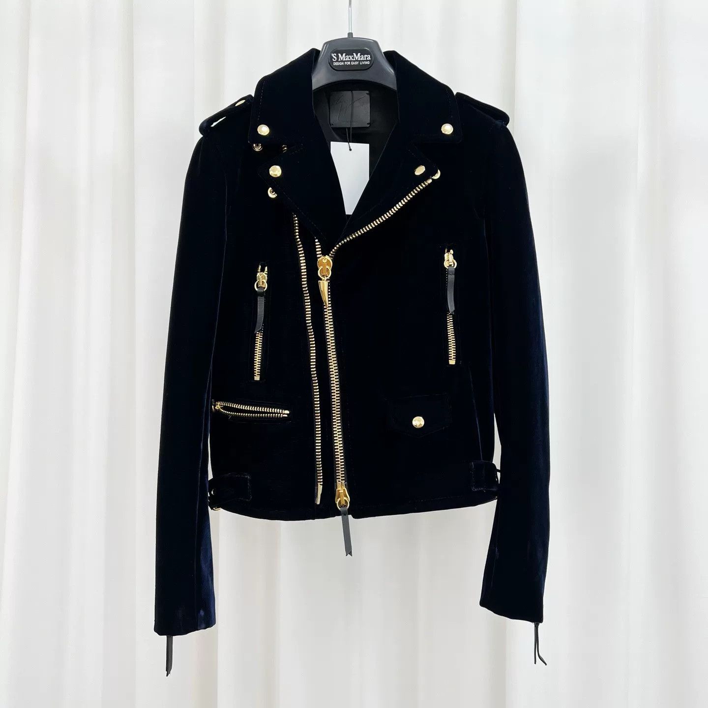 Giuseppe Zanotti Giuseppe Zanotti Velvet Biker Jacket Size S Size US S / EU 44-46 / 1 - 2 Thumbnail