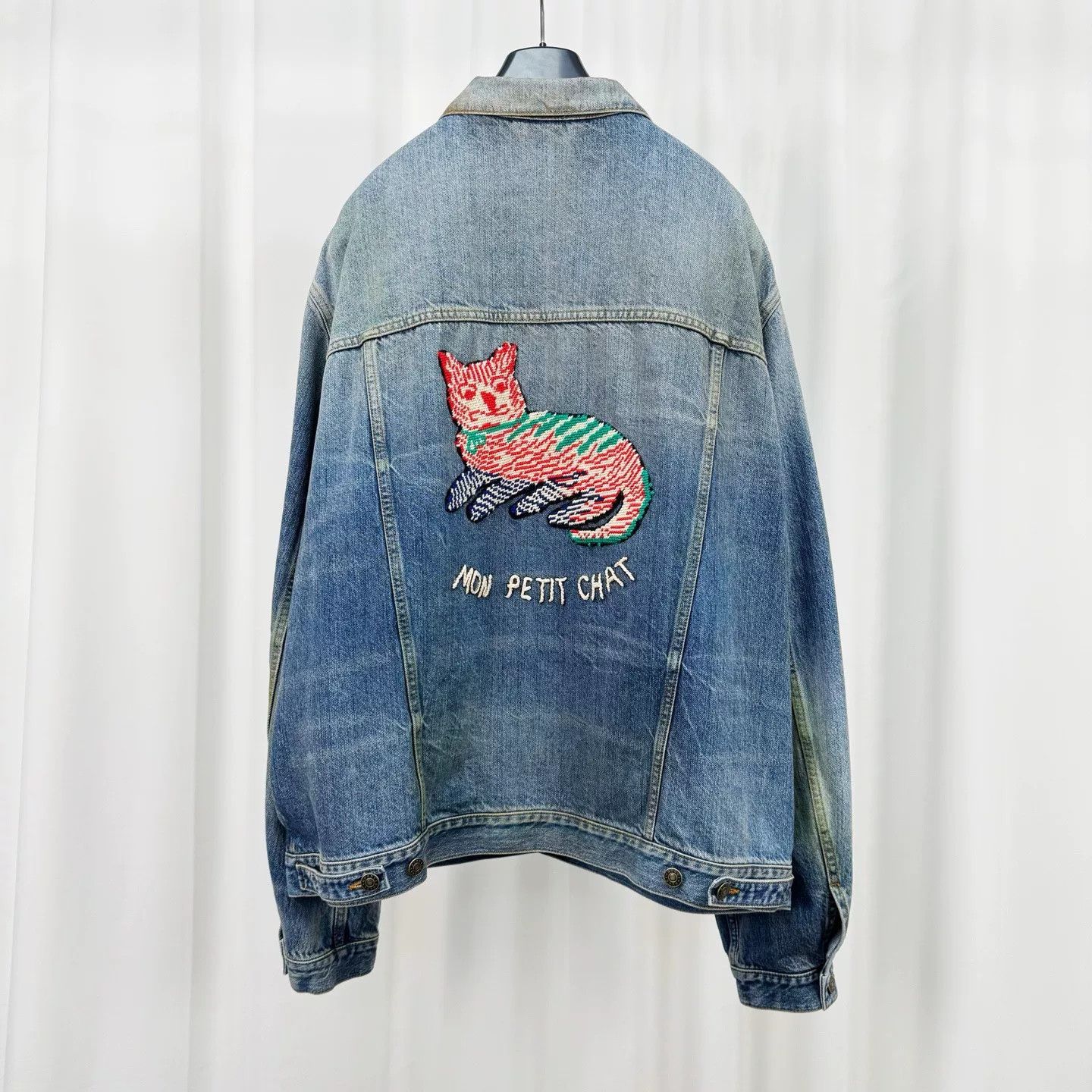 Gucci Gucci Mon Petit Chat Cat Embroidery Denim Jacket 54 Size US L / EU 52-54 / 3 - 3 Thumbnail