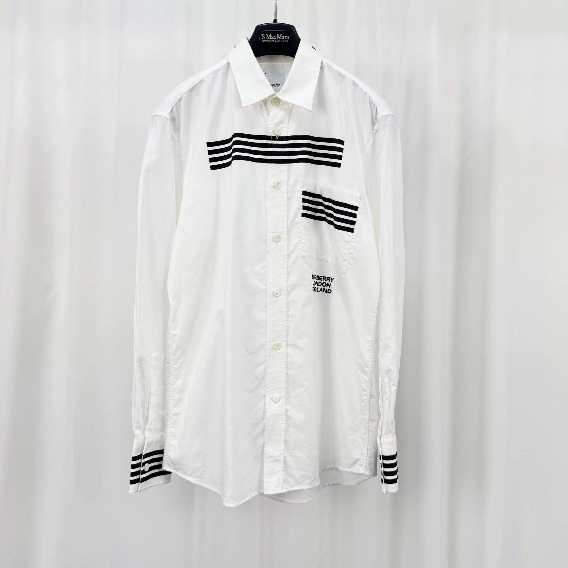 Burberry Burberry Striped Logo Long Sleeve Shirt Size M Size US M / EU 48-50 / 2 - 2 Thumbnail