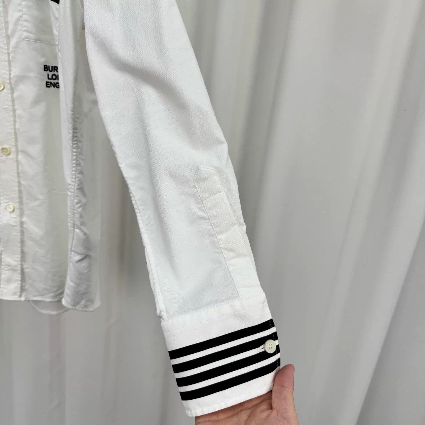Burberry Burberry Striped Logo Long Sleeve Shirt Size M Size US M / EU 48-50 / 2 - 5 Thumbnail