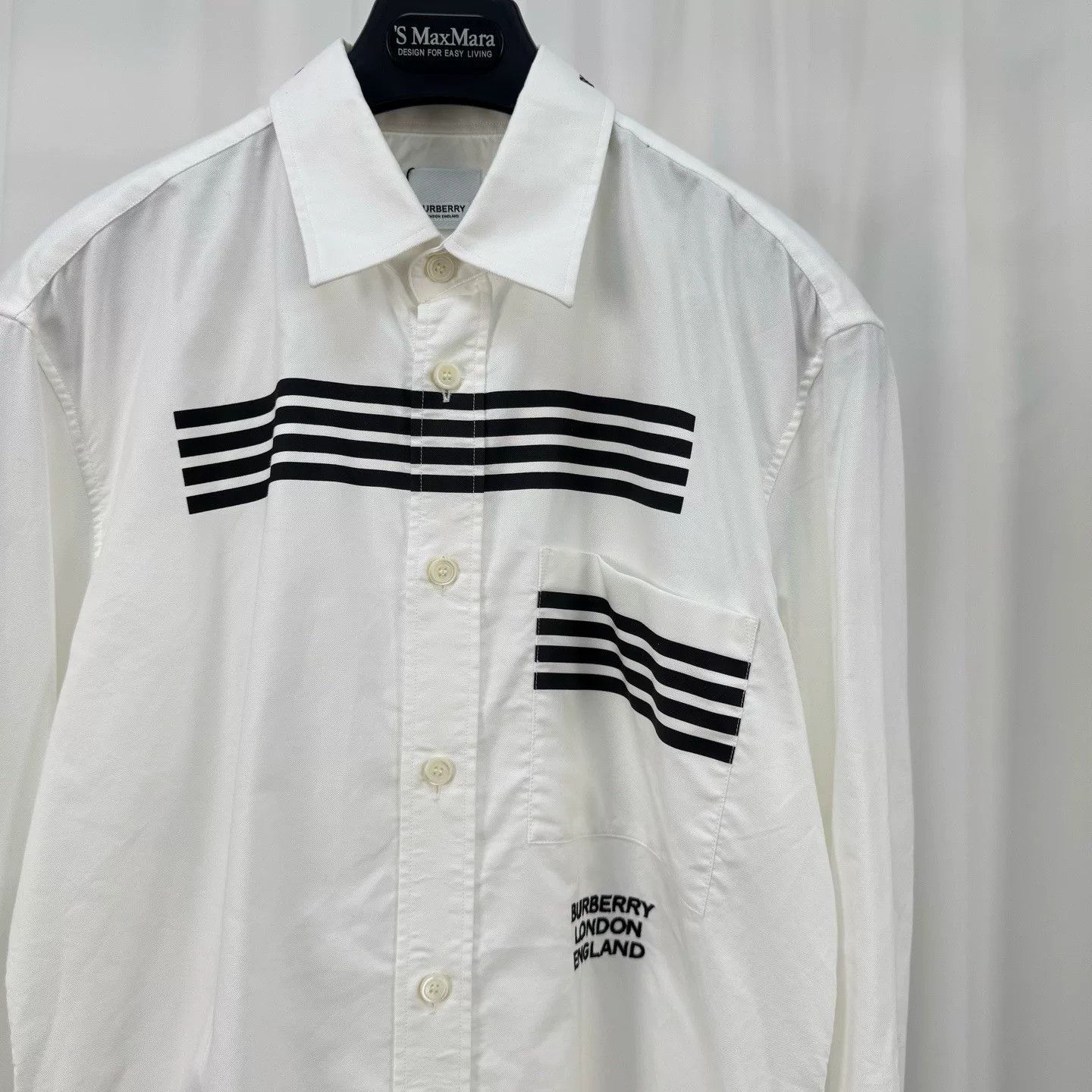 Burberry Burberry Striped Logo Long Sleeve Shirt Size M Size US M / EU 48-50 / 2 - 4 Thumbnail