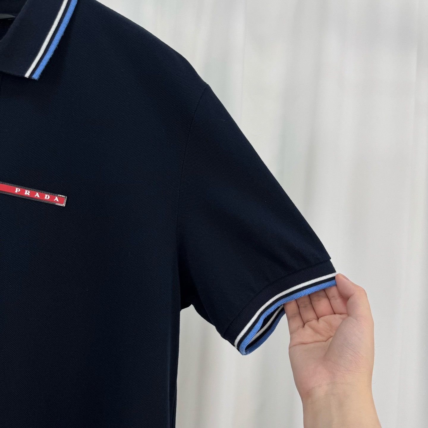 Prada Prada Rubber Logo Patch Navy Polo Shirt XL Size US XL / EU 56 / 4 - 5 Thumbnail