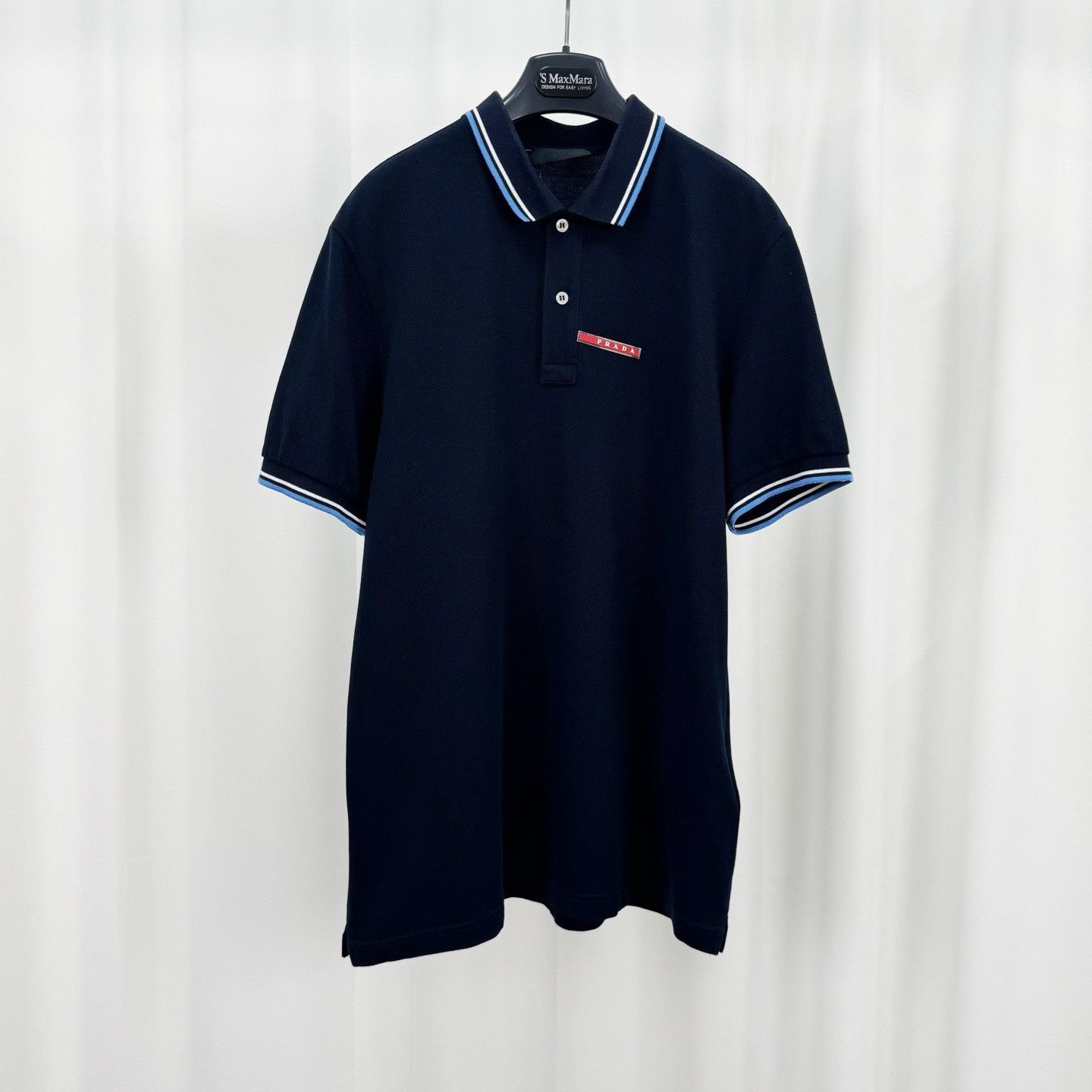 Prada Prada Rubber Logo Patch Navy Polo Shirt XL Size US XL / EU 56 / 4 - 2 Thumbnail