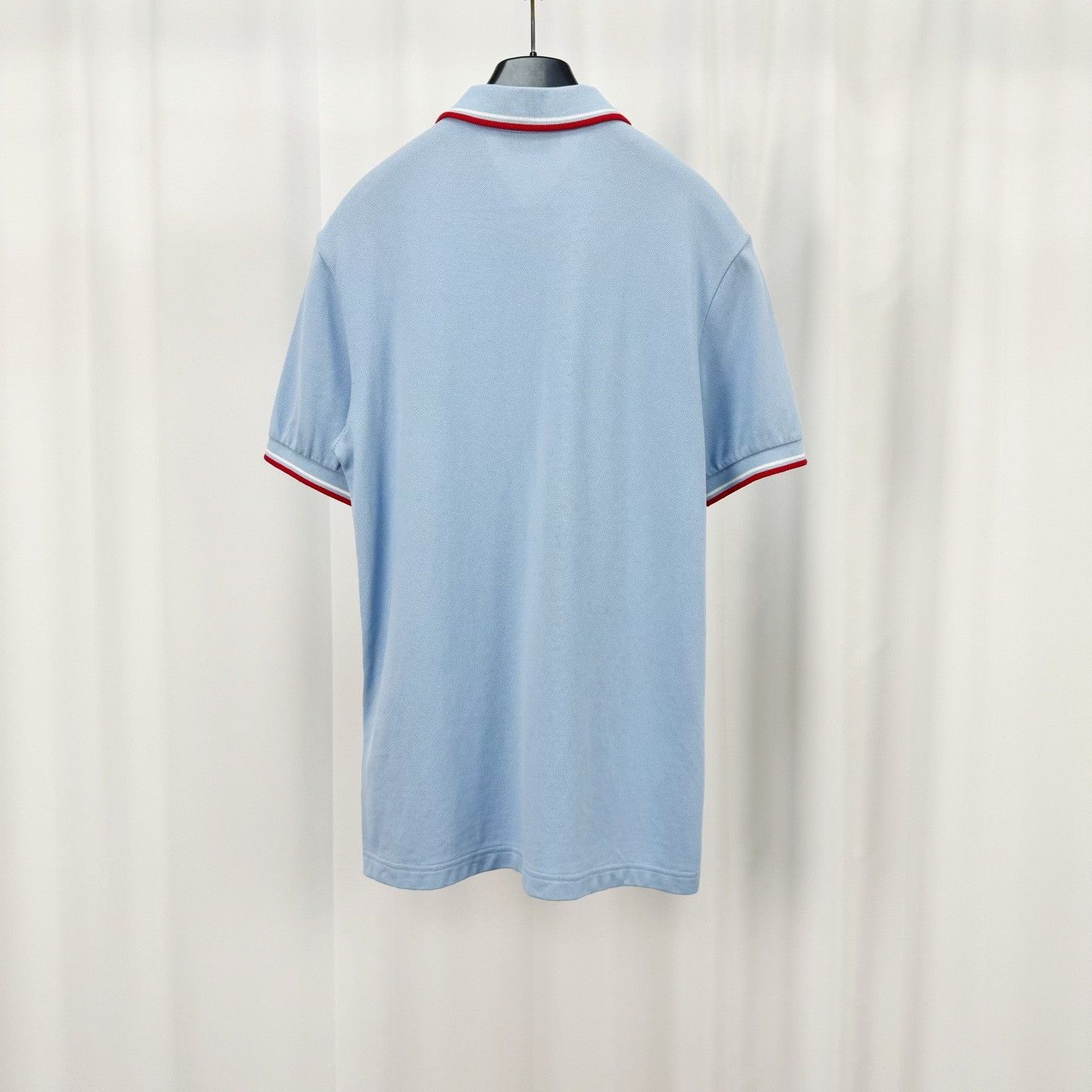 Prada Prada Red Logo Patch Striped Trim Polo Blue M Size US M / EU 48-50 / 2 - 3 Thumbnail
