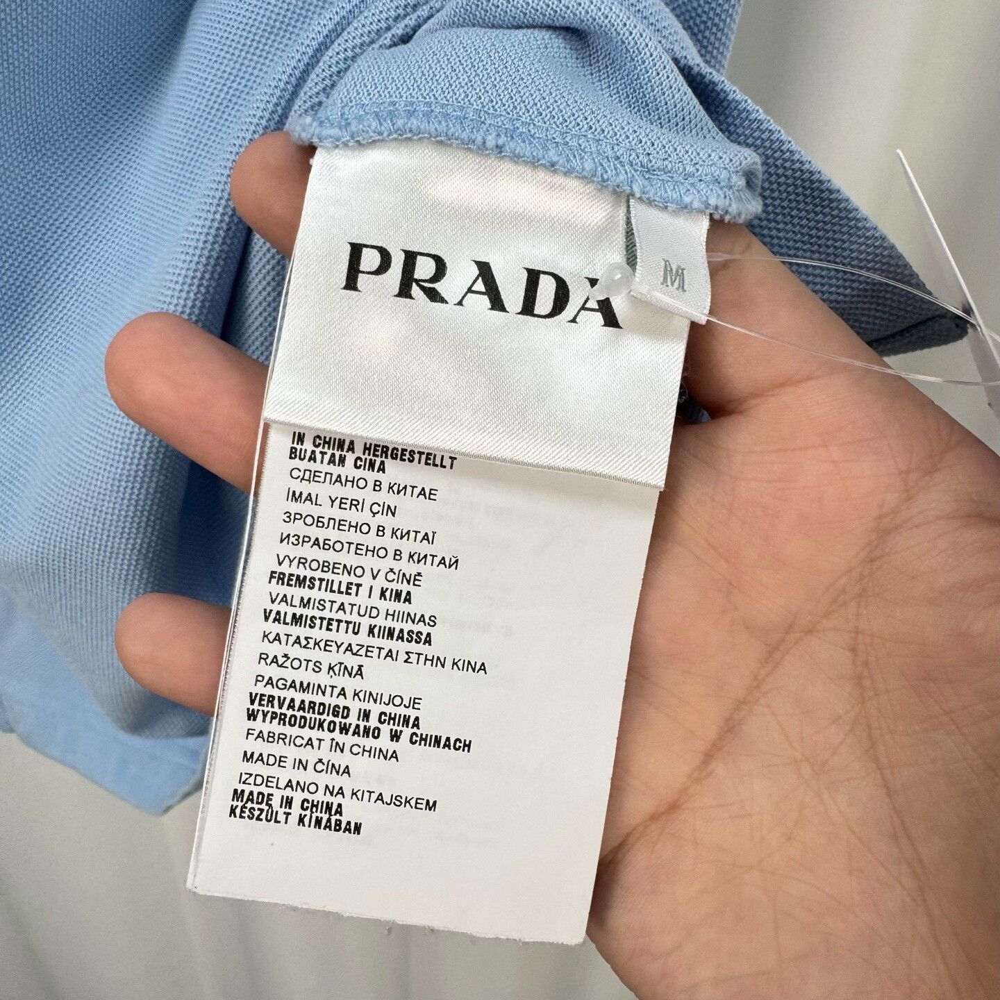 Prada Prada Red Logo Patch Striped Trim Polo Blue M Size US M / EU 48-50 / 2 - 8 Thumbnail
