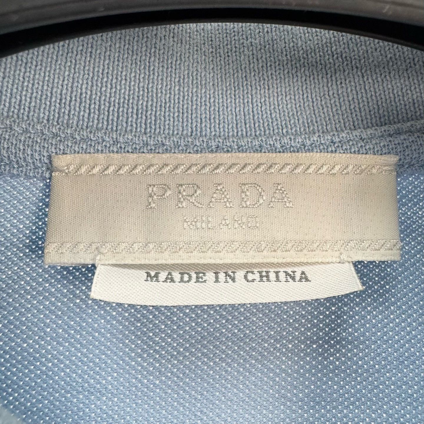 Prada Prada Red Logo Patch Striped Trim Polo Blue M Size US M / EU 48-50 / 2 - 7 Thumbnail