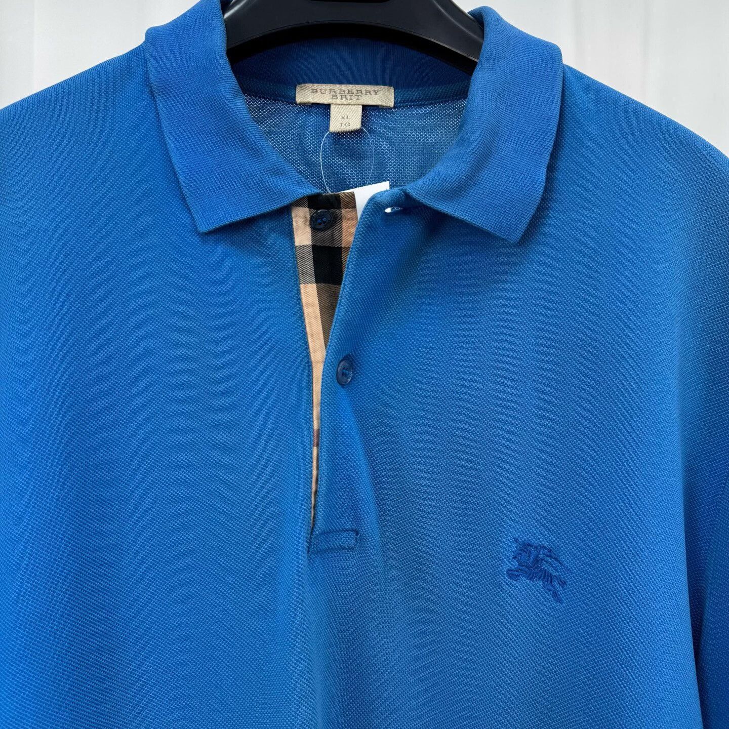 Burberry Burberry Brit Blue Embroidered Knight Polo Shirt XL Size US XL / EU 56 / 4 - 4 Thumbnail