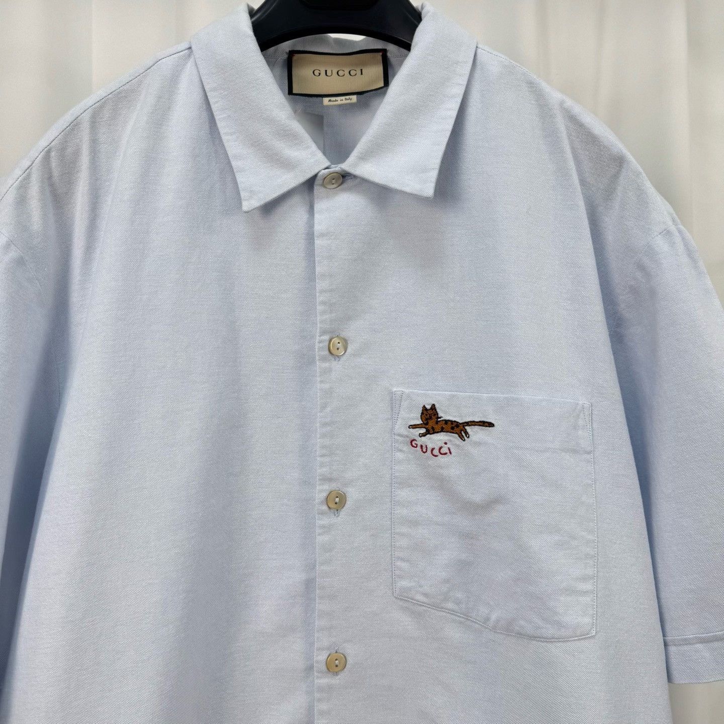 Gucci Gucci Cat Embroidery Short Sleeve Shirt EU 50 Size US M / EU 48-50 / 2 - 4 Thumbnail
