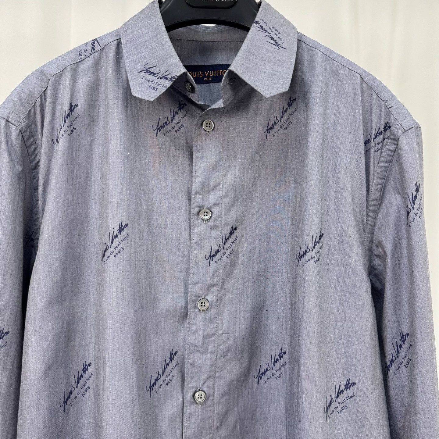 Louis Vuitton Louis Vuitton Script Logo Print Button Up Shirt M Size US M / EU 48-50 / 2 - 4 Thumbnail