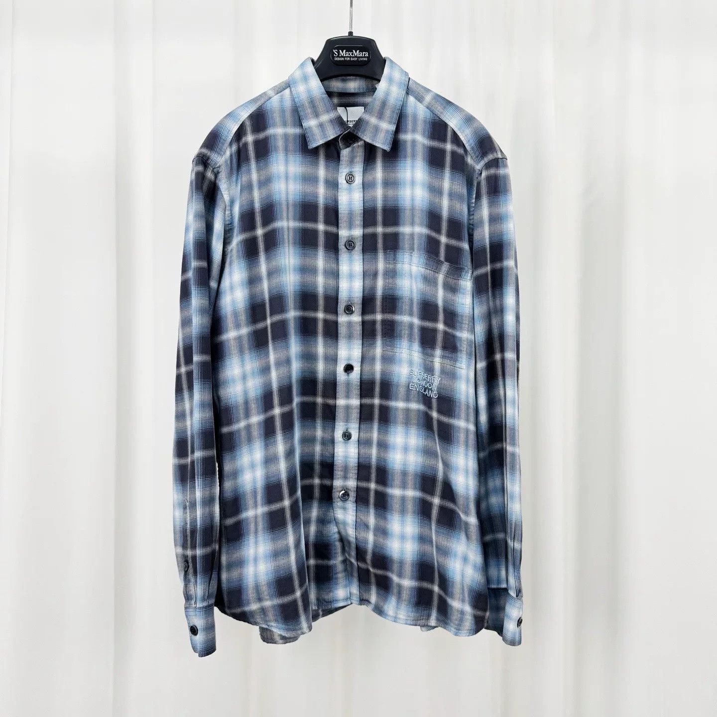 Burberry Burberry Blue Check Embroidered Shirt XL Size US XL / EU 56 / 4 - 2 Thumbnail