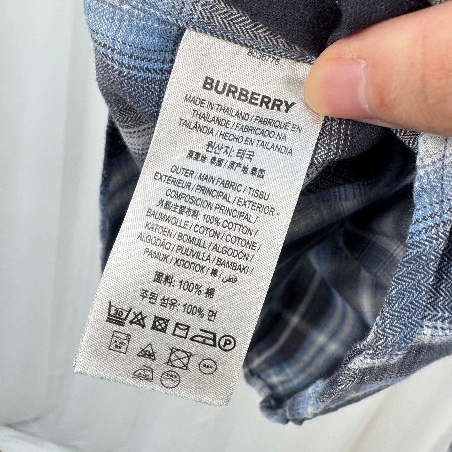 Burberry Burberry Blue Check Embroidered Shirt XL Size US XL / EU 56 / 4 - 8 Thumbnail