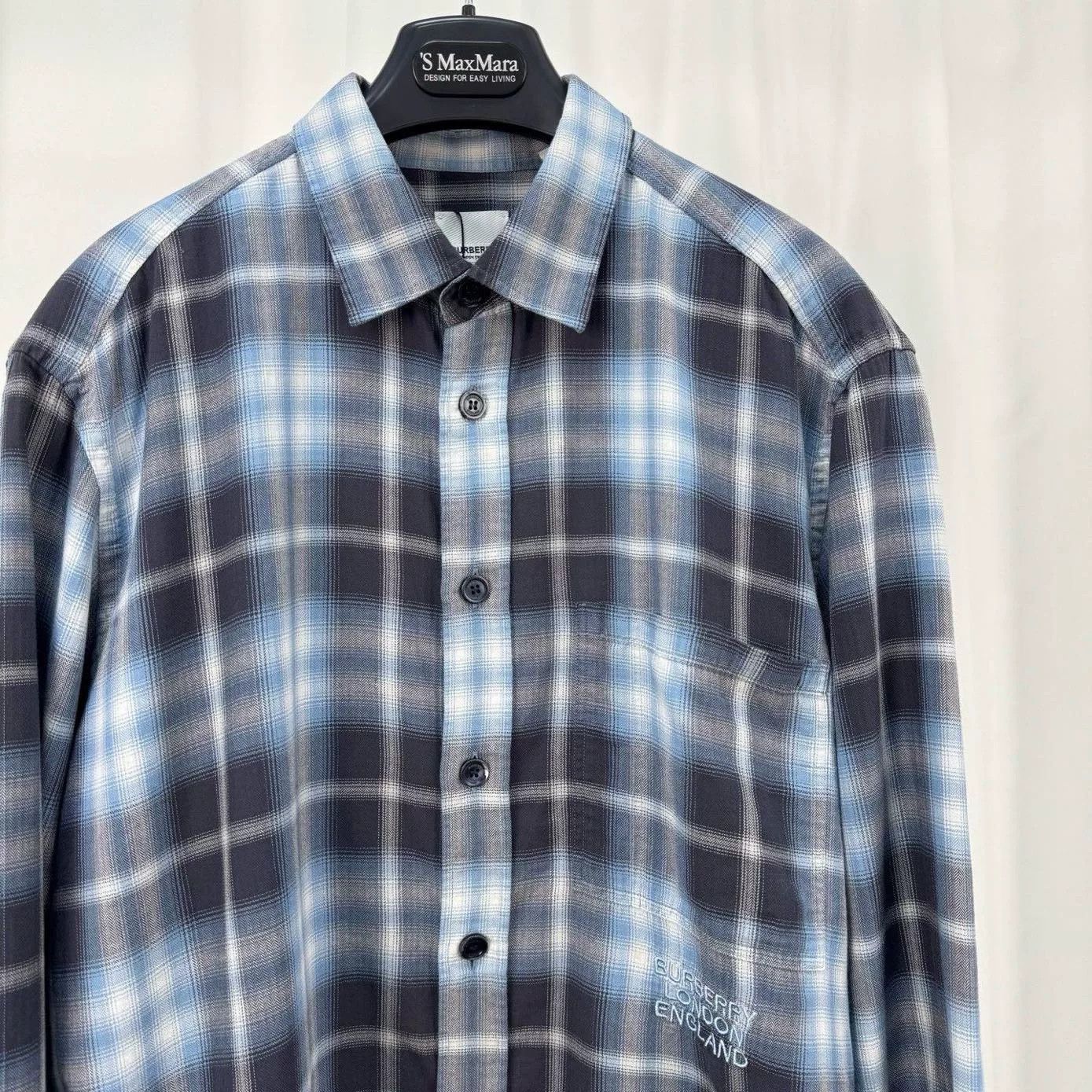 Burberry Burberry Blue Check Embroidered Shirt XL Size US XL / EU 56 / 4 - 4 Thumbnail