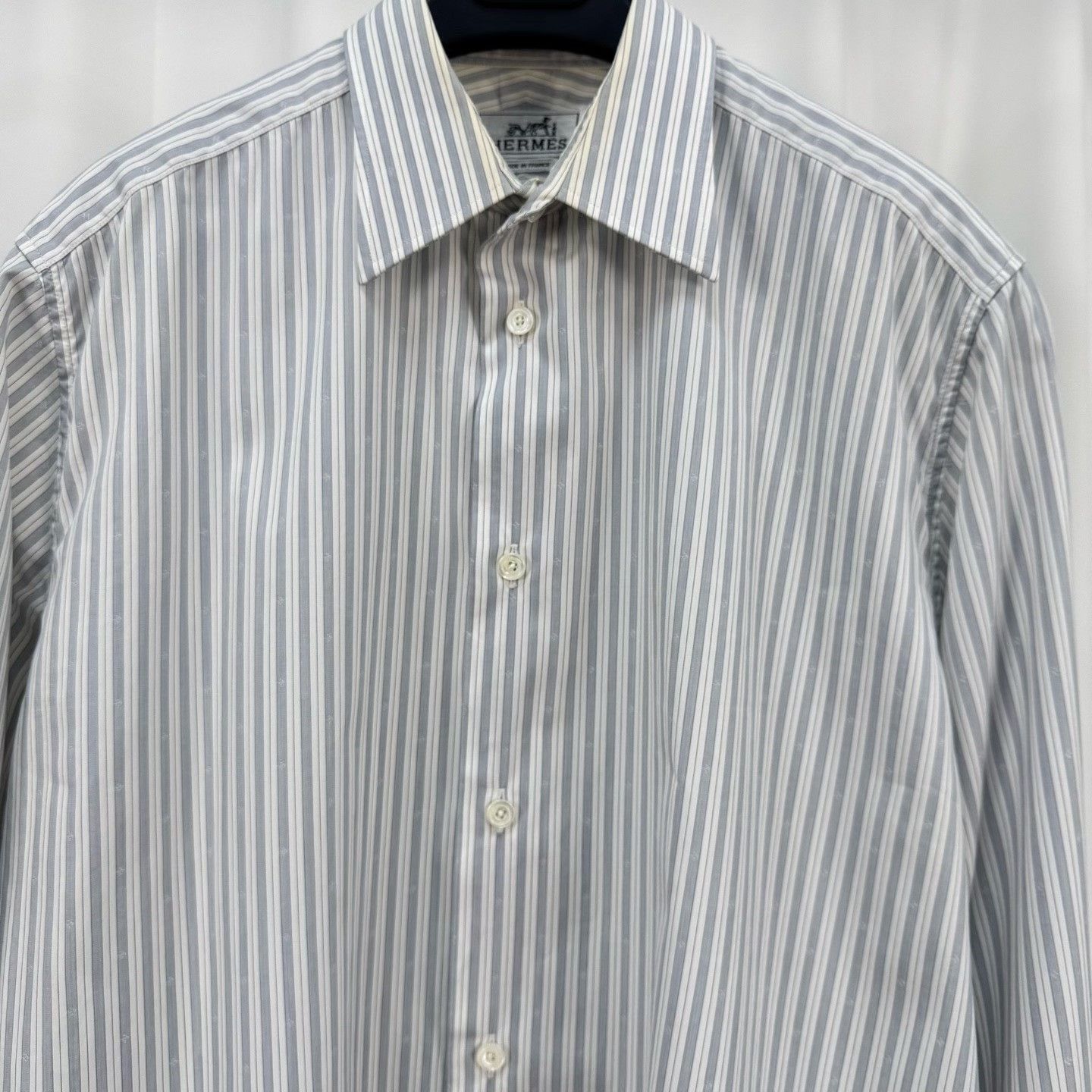 Hermes Hermes Striped H Pattern Button Up Shirt 40 Size US M / EU 48-50 / 2 - 4 Thumbnail