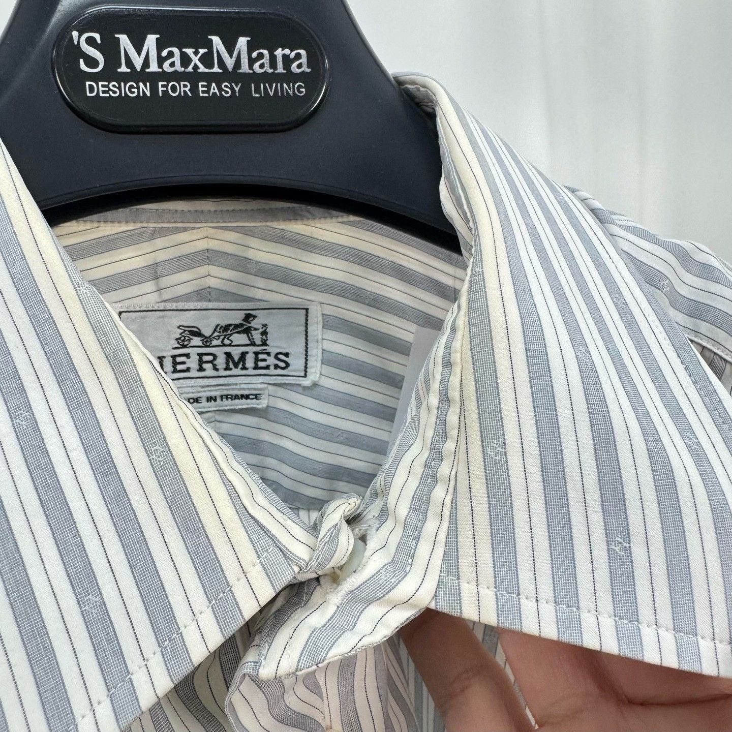 Hermes Hermes Striped H Pattern Button Up Shirt 40 Size US M / EU 48-50 / 2 - 6 Thumbnail