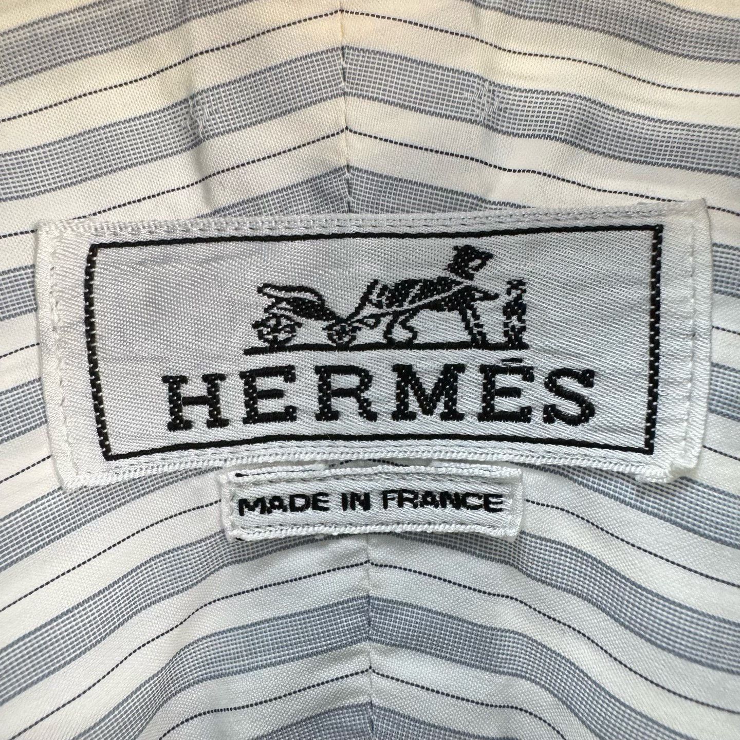 Hermes Hermes Striped H Pattern Button Up Shirt 40 Size US M / EU 48-50 / 2 - 8 Thumbnail