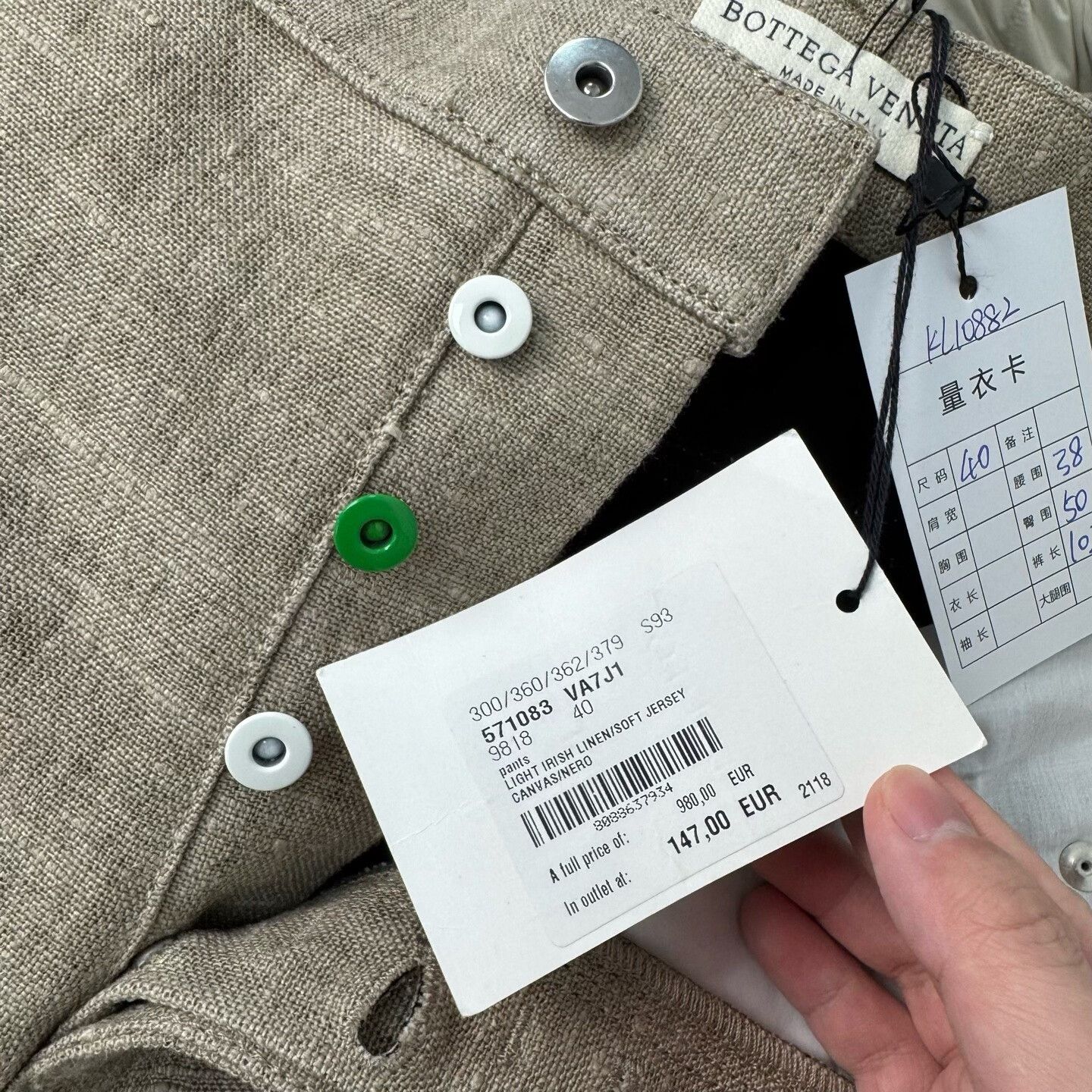 Bottega Veneta Bottega Veneta Linen Colored Button Pants IT 40 Size 27" / US 4 / IT 40 - 10 Thumbnail