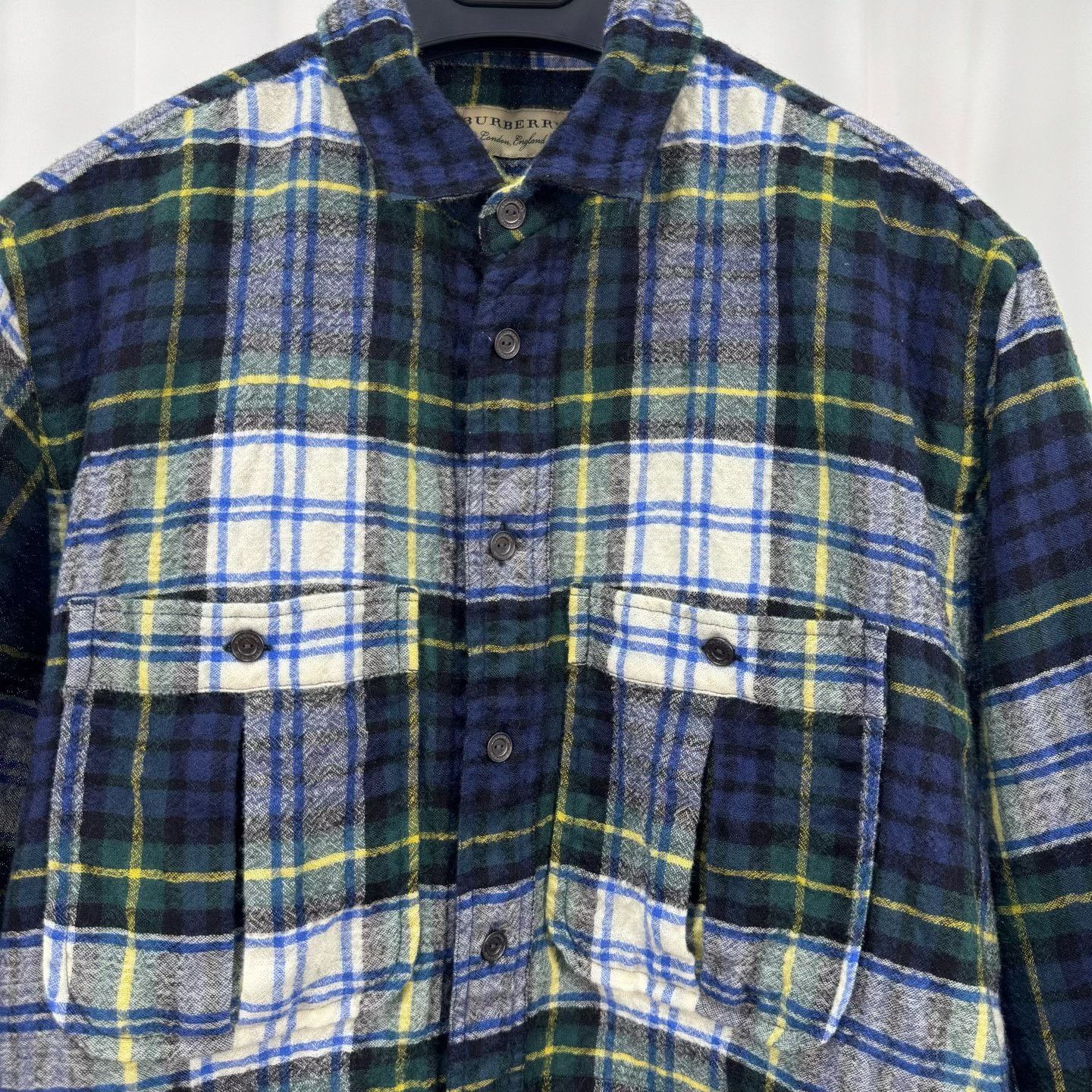 Burberry Burberry Wool Plaid Leather Trim Shirt XL Size US XL / EU 56 / 4 - 4 Thumbnail