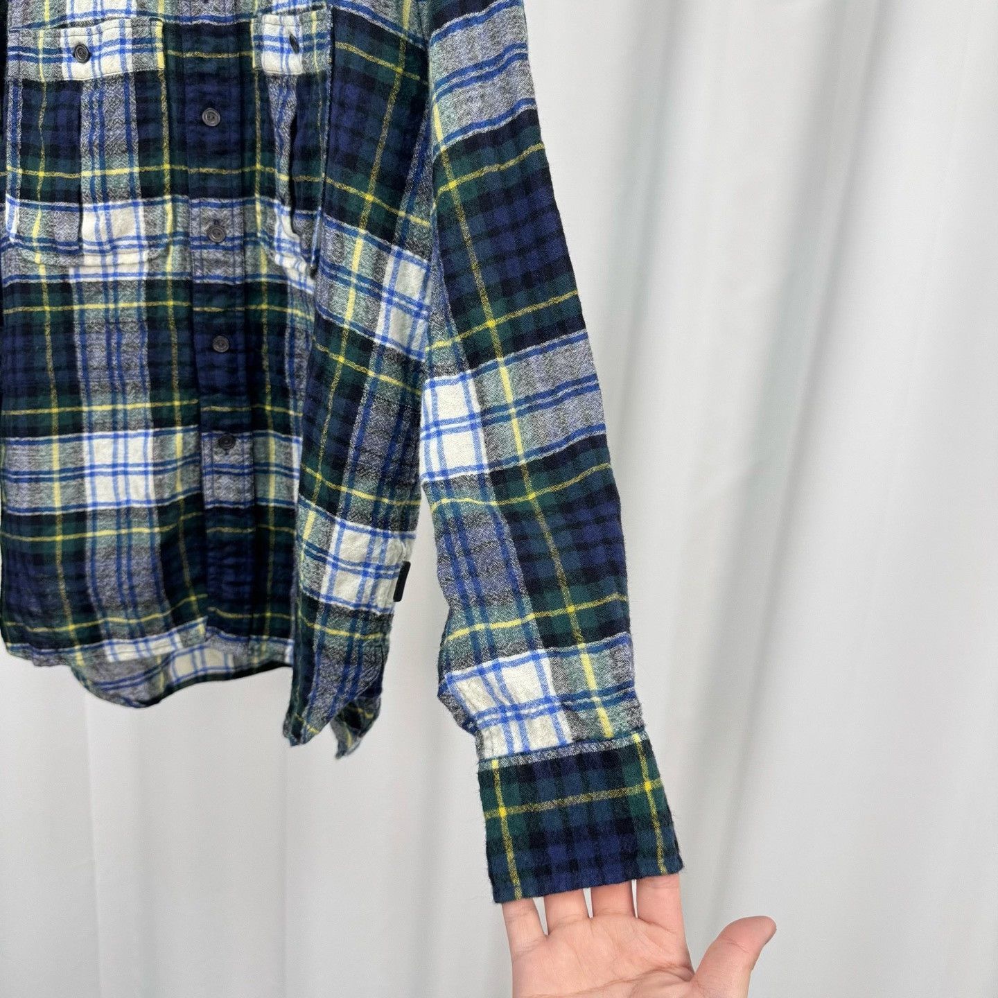 Burberry Burberry Wool Plaid Leather Trim Shirt XL Size US XL / EU 56 / 4 - 5 Thumbnail