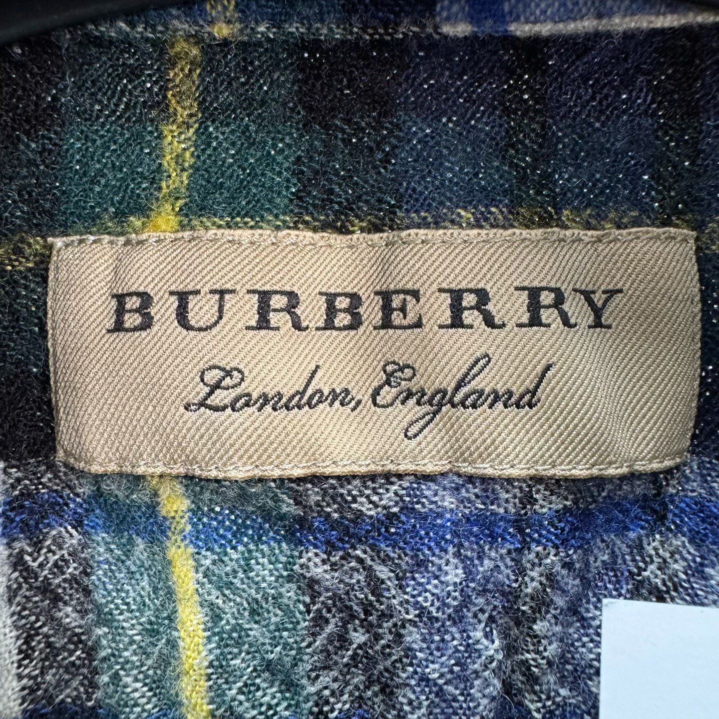 Burberry Burberry Wool Plaid Leather Trim Shirt XL Size US XL / EU 56 / 4 - 6 Thumbnail