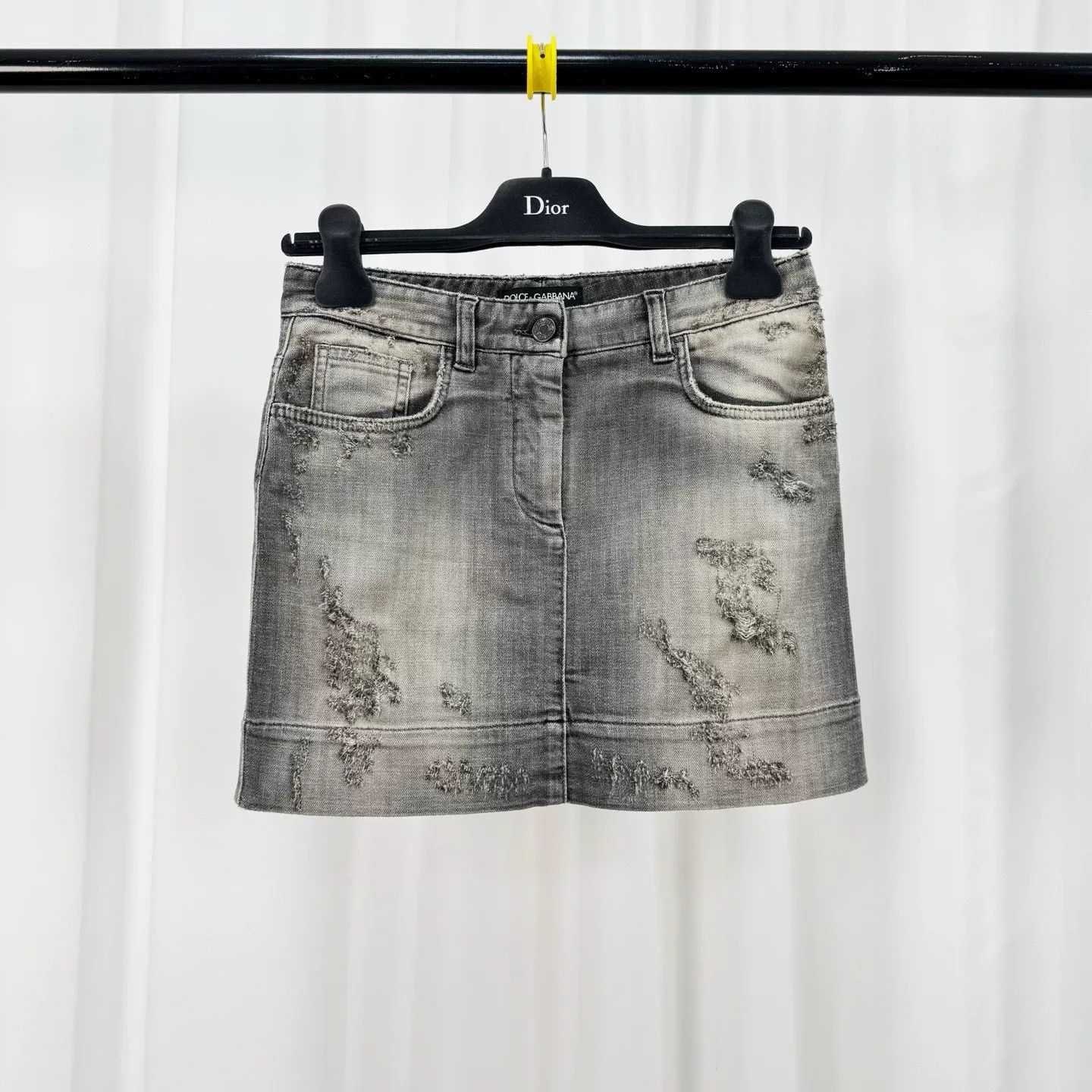Dolce & Gabbana Dolce & Gabbana Distressed Denim Mini Skirt IT 38 Size 26" / US 2 / IT 38 - 2 Thumbnail