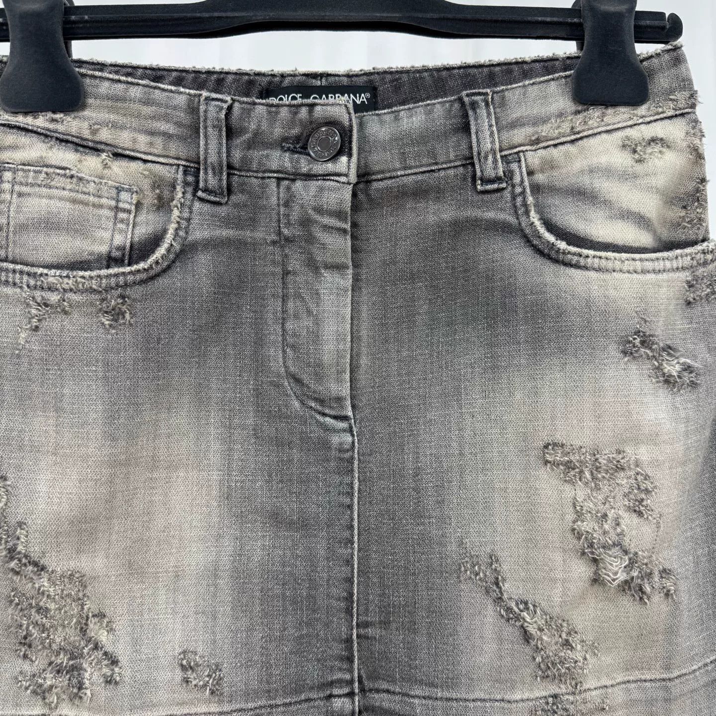 Dolce & Gabbana Dolce & Gabbana Distressed Denim Mini Skirt IT 38 Size 26" / US 2 / IT 38 - 4 Thumbnail