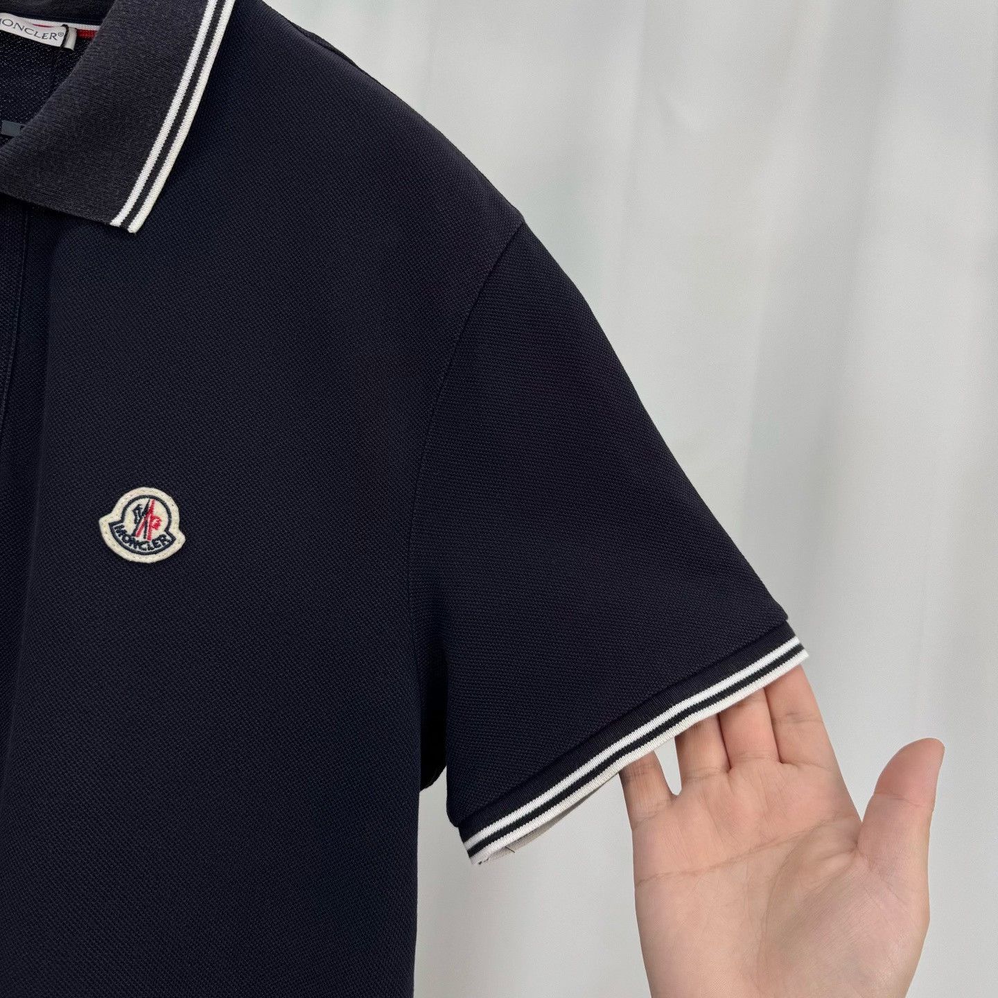 Moncler Moncler Logo Patch Tipped Polo Shirt Size M Size US M / EU 48-50 / 2 - 5 Thumbnail