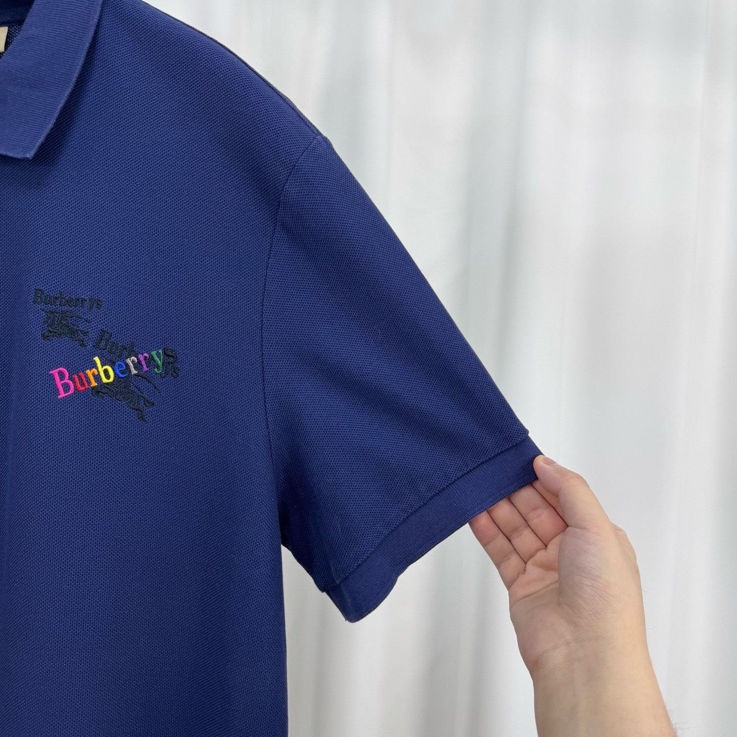 Burberry Burberry Rainbow Logo Embroidered Polo Shirt Size L Size US L / EU 52-54 / 3 - 5 Thumbnail