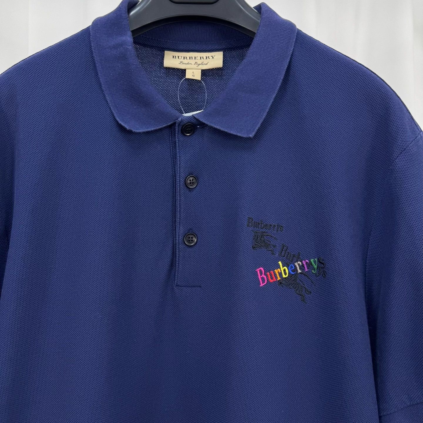 Burberry Burberry Rainbow Logo Embroidered Polo Shirt Size L Size US L / EU 52-54 / 3 - 4 Thumbnail