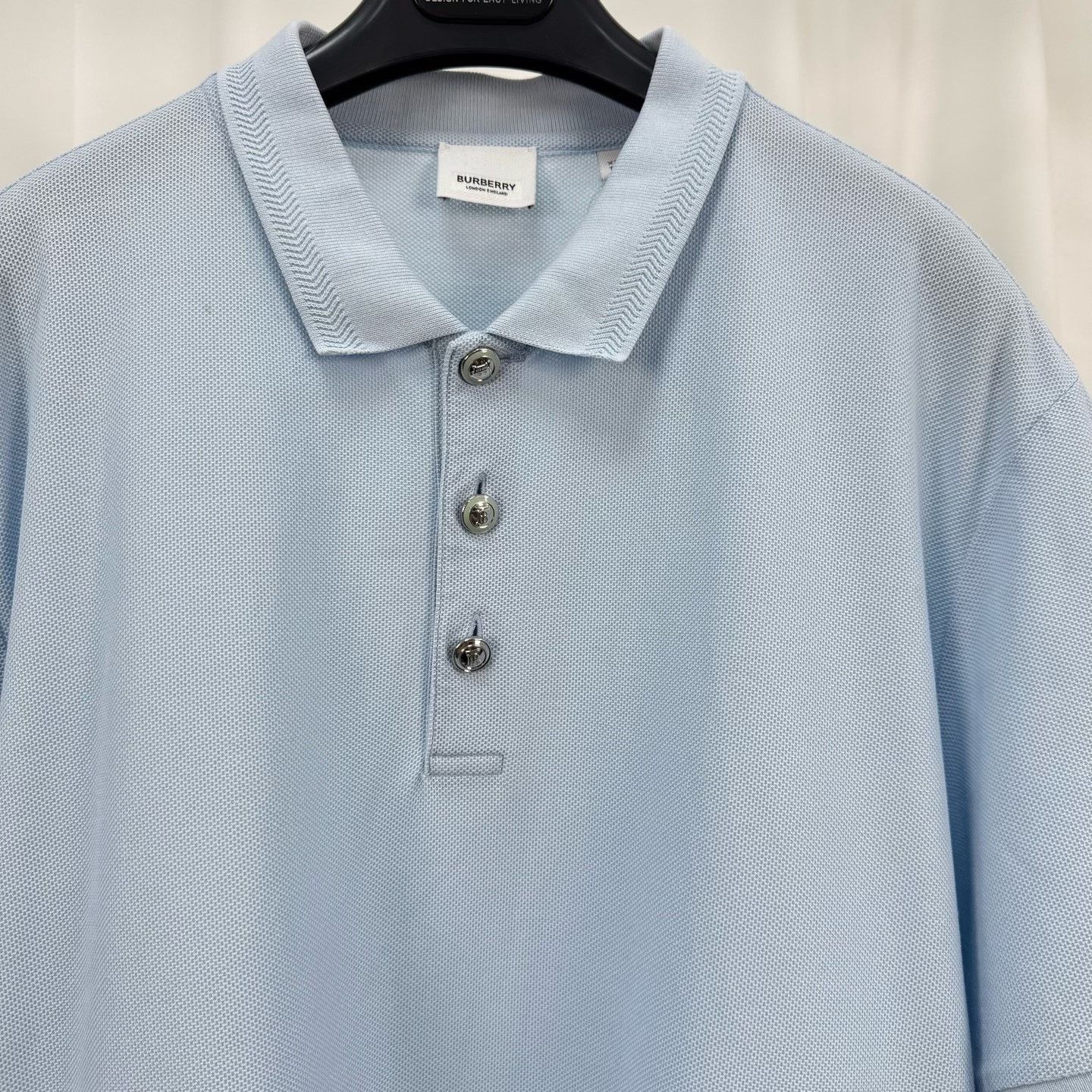 Burberry Burberry Light Blue Pique Cotton Polo XXL Size US XXL / EU 58 / 5 - 4 Thumbnail