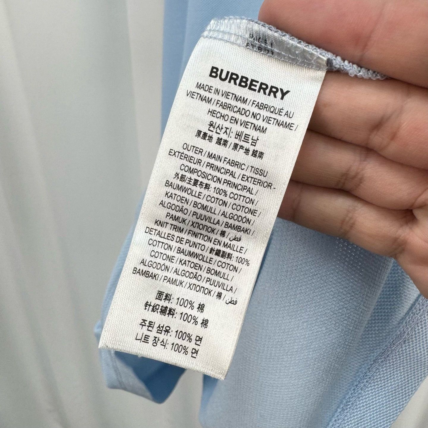 Burberry Burberry Light Blue Pique Cotton Polo XXL Size US XXL / EU 58 / 5 - 7 Thumbnail