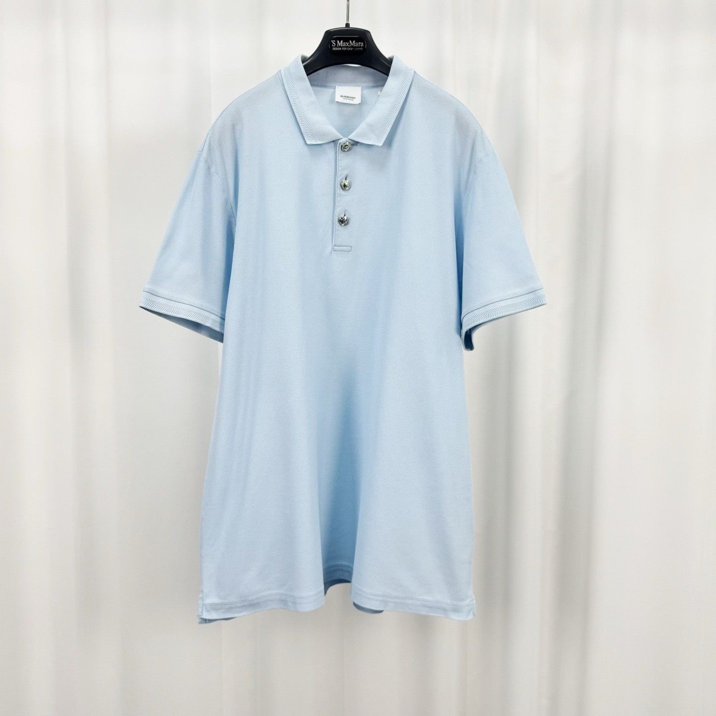 Burberry Burberry Light Blue Pique Cotton Polo XXL Size US XXL / EU 58 / 5 - 2 Thumbnail