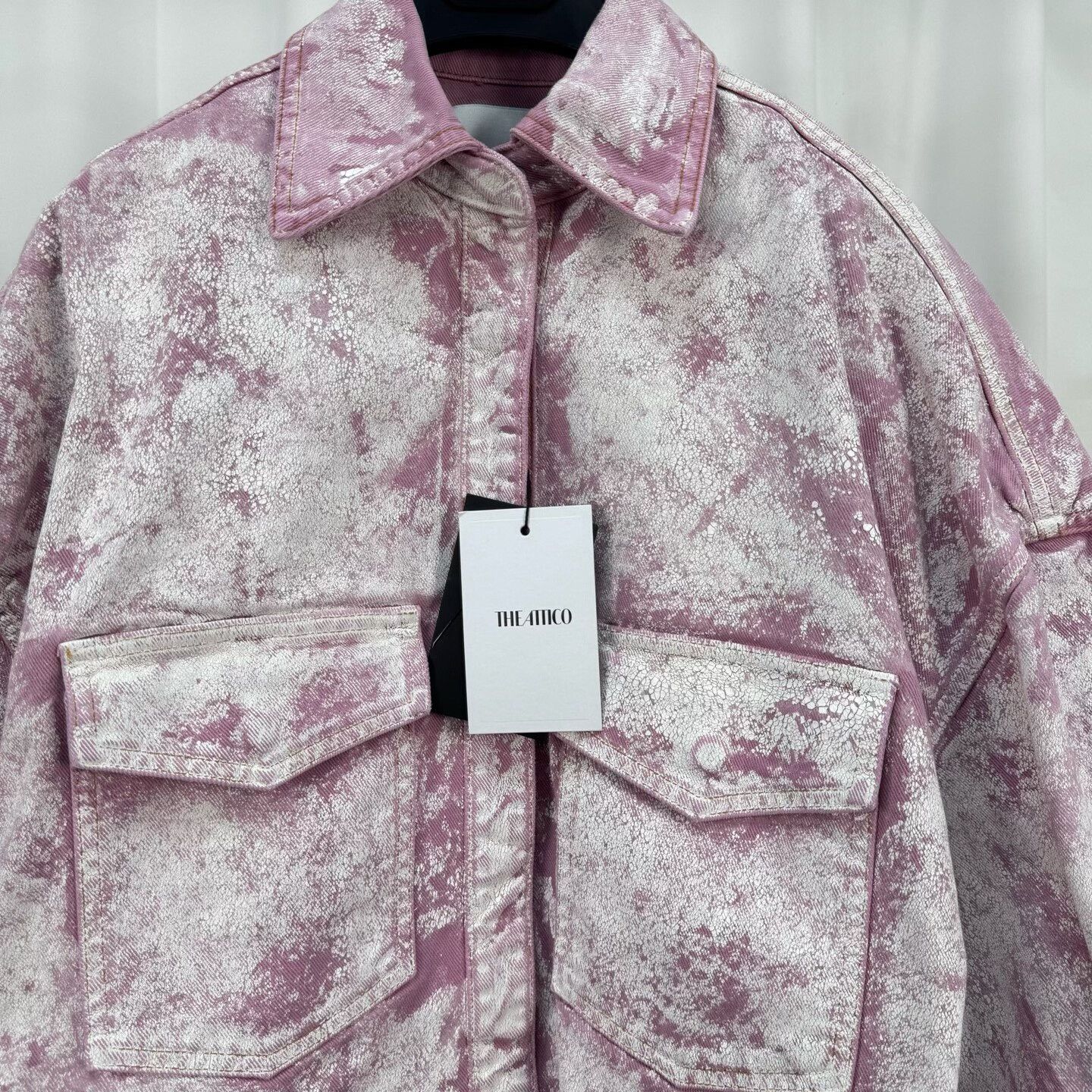 The Attico The Attico Pink Tie-Dye Denim Shirt Jacket 36 Size XS / US 0-2 / IT 36-38 - 4 Thumbnail