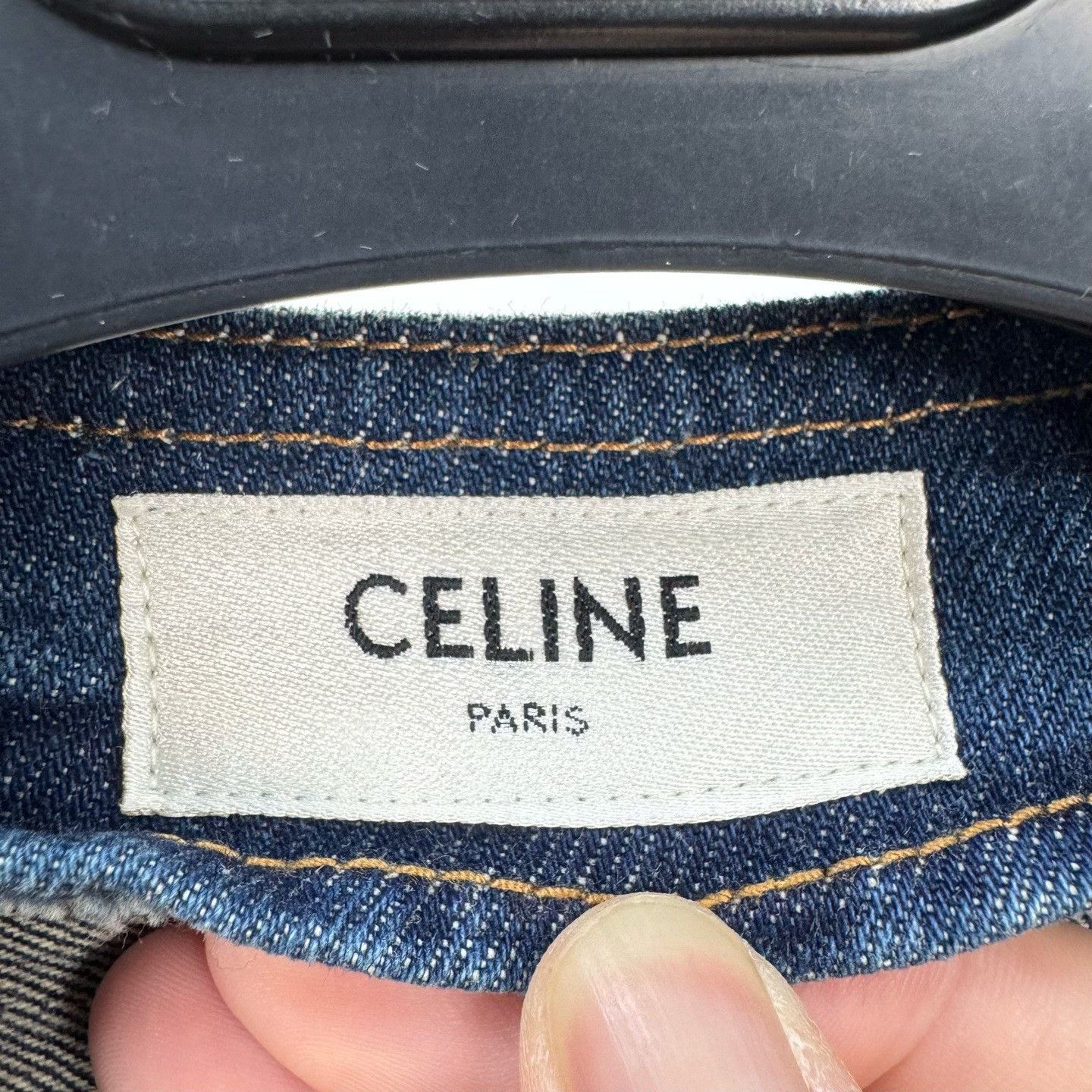 Celine Celine Gold Triomphe Button Denim Jacket M Size US M / EU 48-50 / 2 - 6 Thumbnail