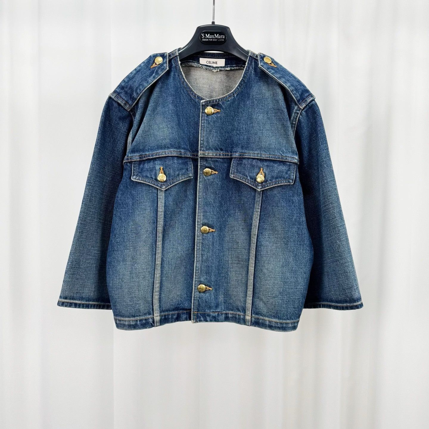 Celine Celine Gold Triomphe Button Denim Jacket M Size US M / EU 48-50 / 2 - 2 Thumbnail