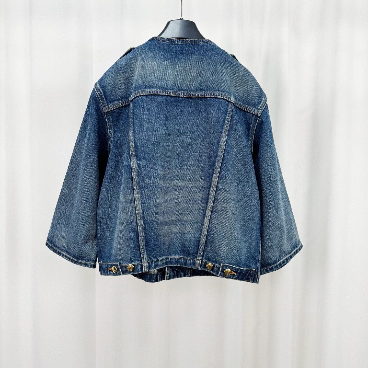 Celine Celine Gold Triomphe Button Denim Jacket M Size US M / EU 48-50 / 2 - 3 Thumbnail