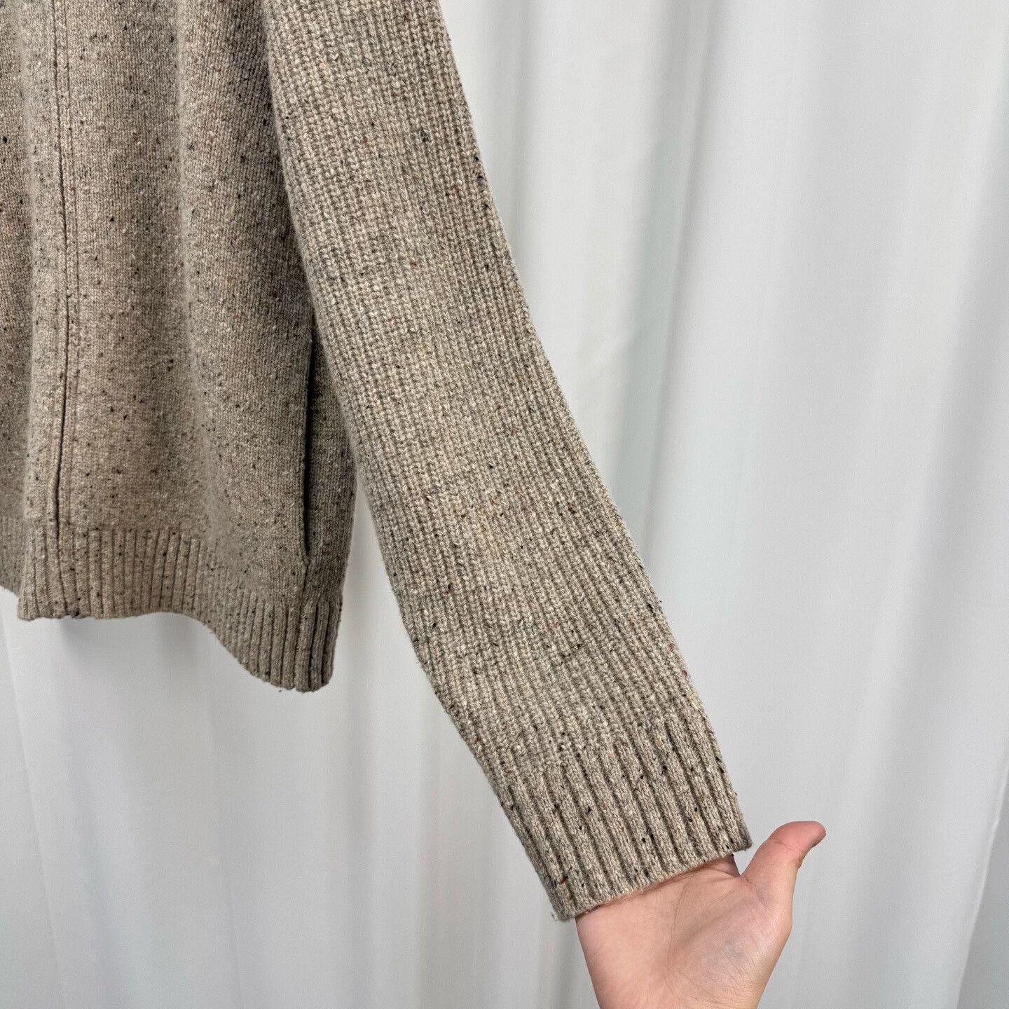 Cos COS Oatmeal Wool Blend Zip Up Knit Cardigan Size M Size US M / EU 48-50 / 2 - 5 Thumbnail