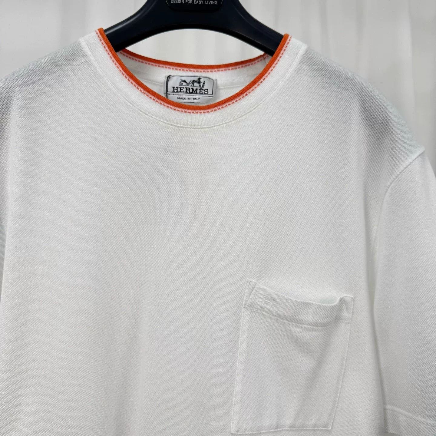 Hermes Hermes Orange Trim Pocket T-Shirt L Size US L / EU 52-54 / 3 - 4 Thumbnail