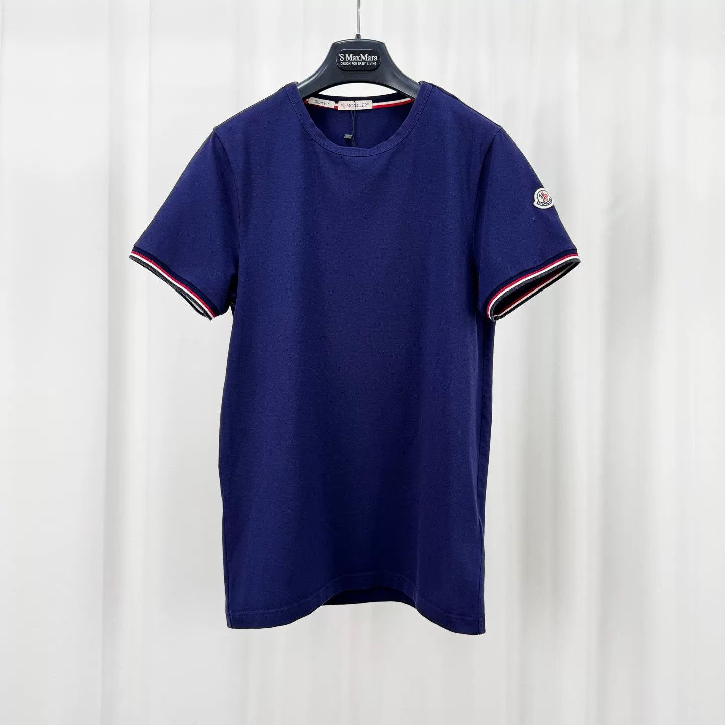 Moncler Moncler Logo Patch Striped Cuff T-Shirt Size S Size US S / EU 44-46 / 1 - 2 Thumbnail