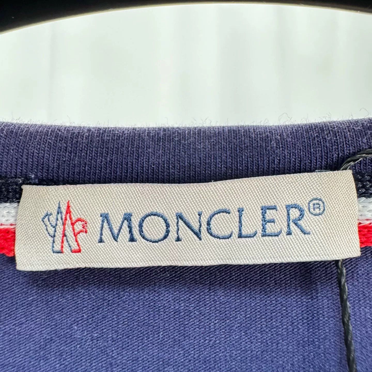 Moncler Moncler Logo Patch Striped Cuff T-Shirt Size S Size US S / EU 44-46 / 1 - 6 Thumbnail