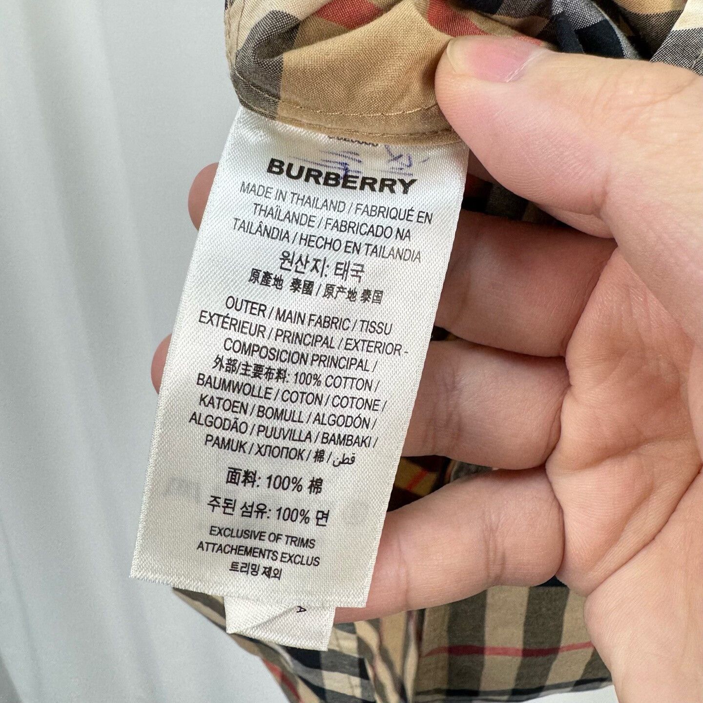 Burberry Burberry Check Cotton Button Up Shirt Size M Size US M / EU 48-50 / 2 - 9 Thumbnail