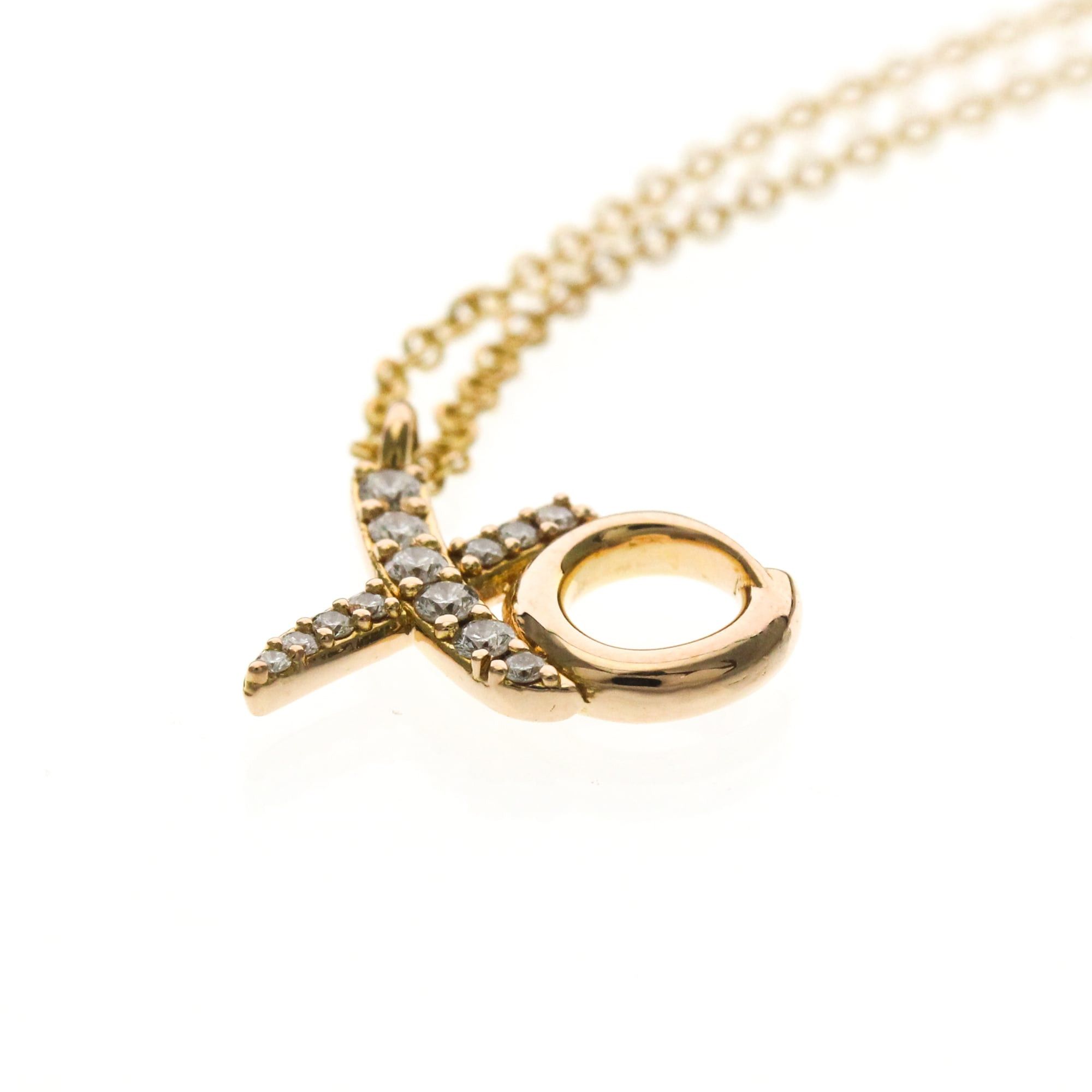 Tiffany & Co. Tiffany Paloma Picasso Kiss & Hug Necklace Pink Gold (18K) No Stone Men,Women Fashion Pendant Necklace (Pink Gold) Size ONE SIZE - 4 Thumbnail