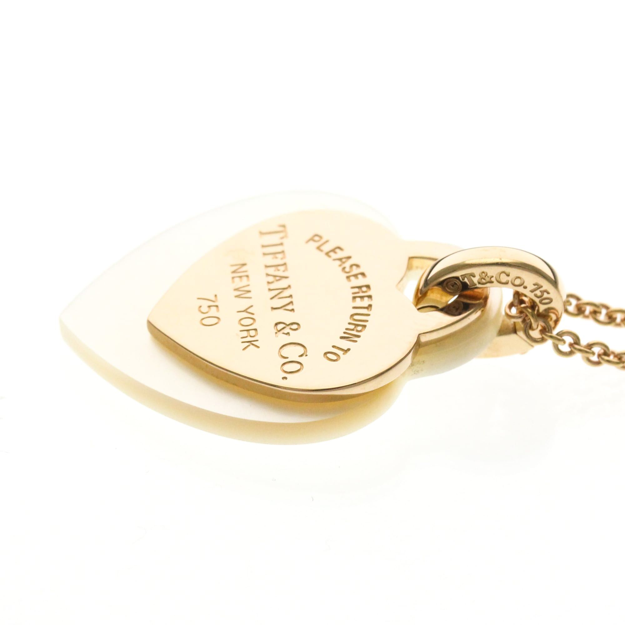 Tiffany & Co. Tiffany Return To Tiffany Pink Gold (18K) Mother Of Pearl Women,Men Fashion Pendant Necklace (Pink Gold) Size ONE SIZE - 3 Thumbnail