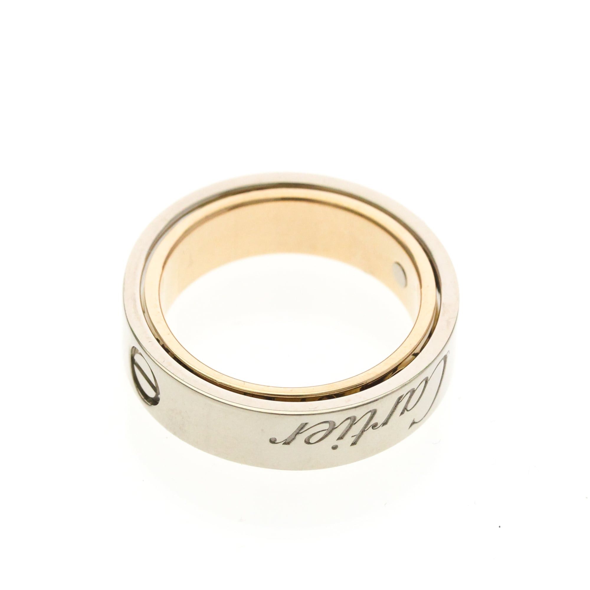 Cartier Cartier Secret Love Ring Pink Gold (18K),White Gold (18K) Fashion No Stone Band Ring Silver Size ONE SIZE - 9 Thumbnail
