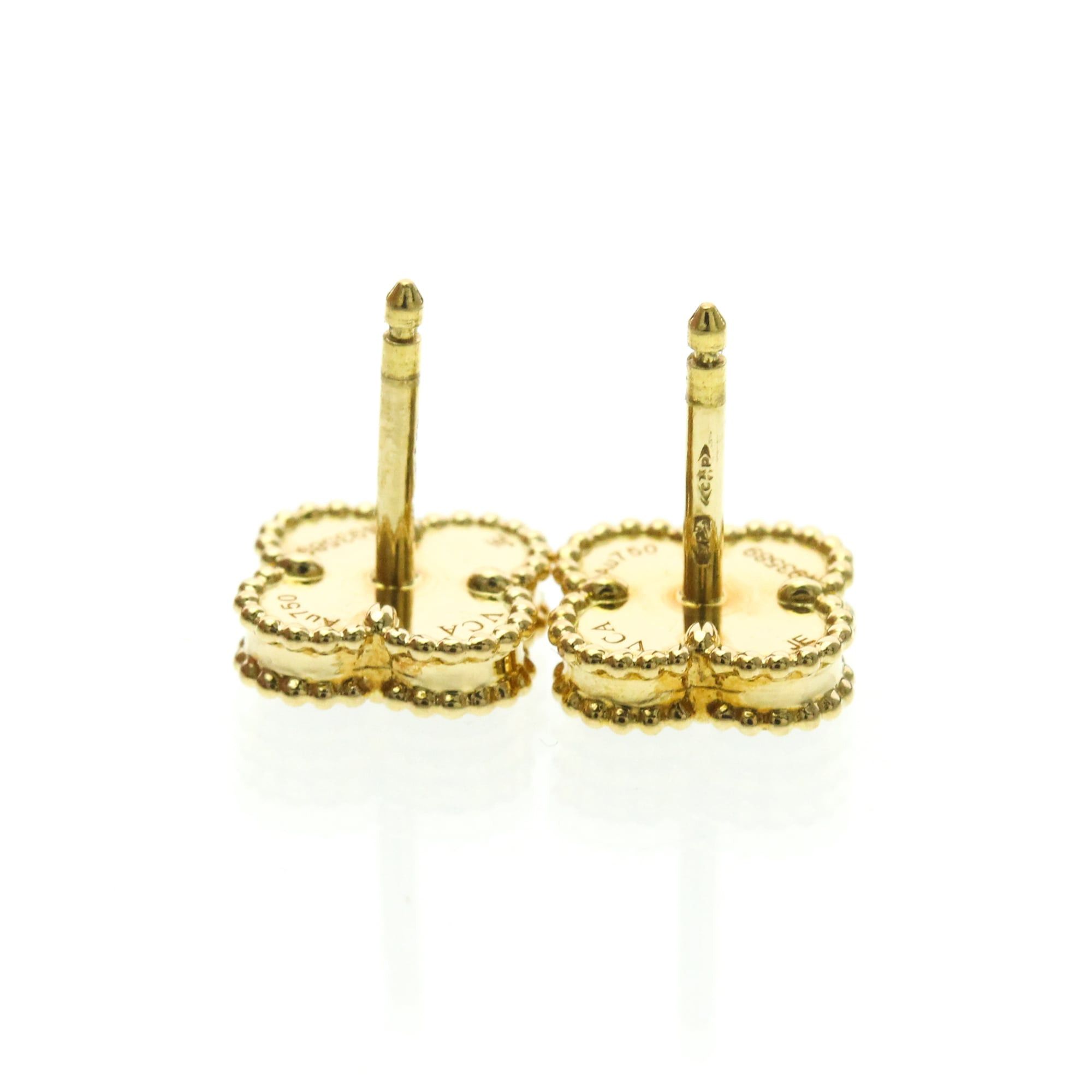 Van Cleef & Arpels Van Cleef & Arpels Sweet Alhambra Onyx Yellow Gold (18K) Stud Earrings Size ONE SIZE - 4 Thumbnail