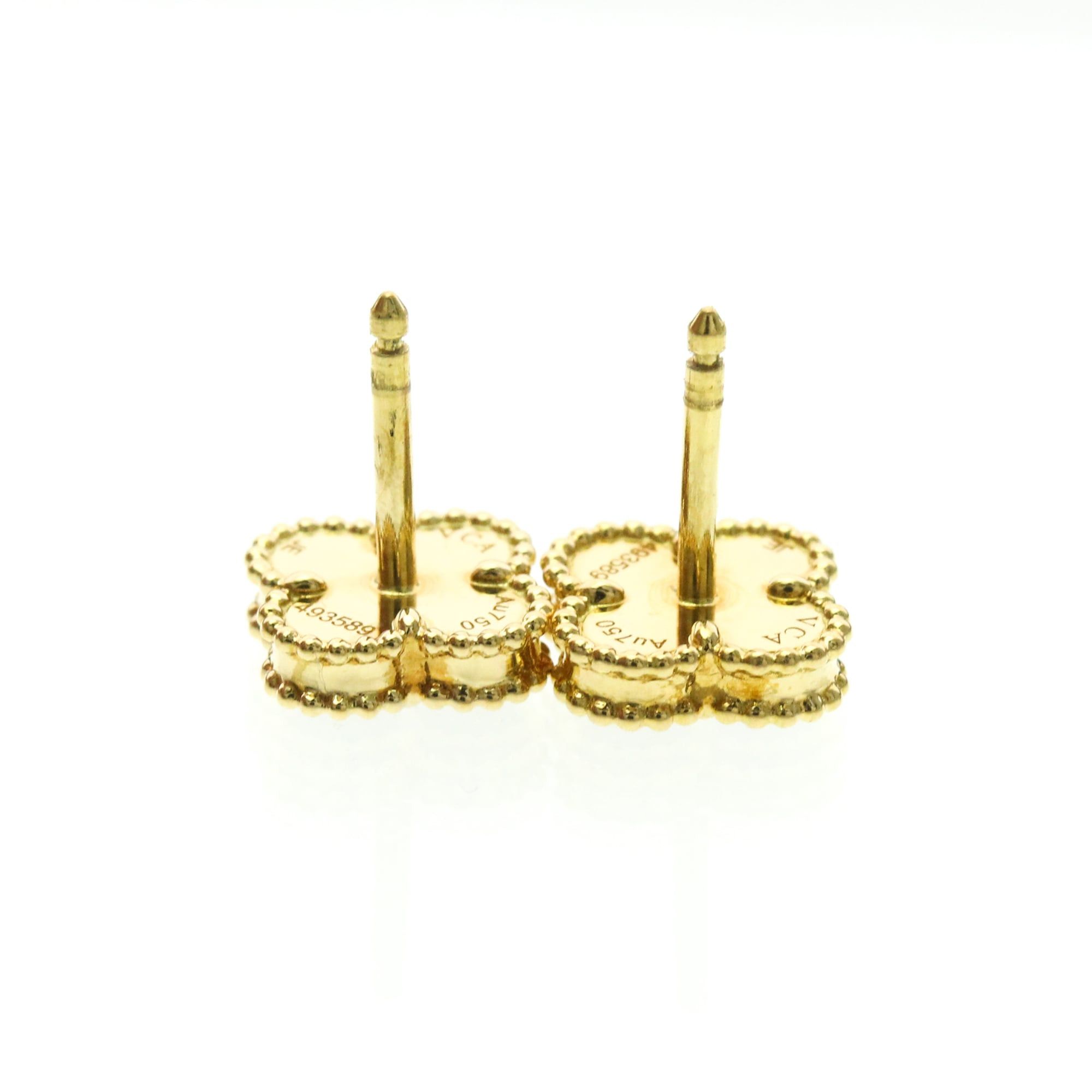 Van Cleef & Arpels Van Cleef & Arpels Sweet Alhambra Onyx Yellow Gold (18K) Stud Earrings Size ONE SIZE - 3 Thumbnail