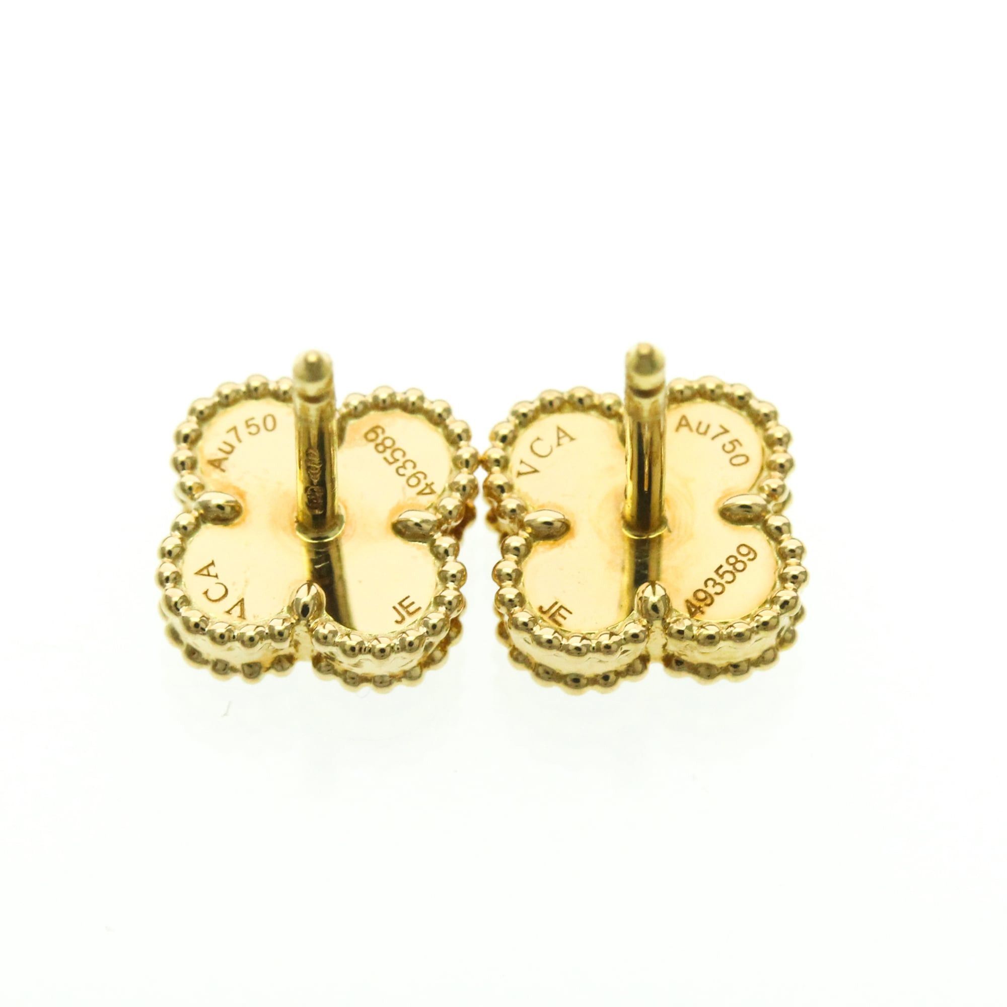 Van Cleef & Arpels Van Cleef & Arpels Sweet Alhambra Onyx Yellow Gold (18K) Stud Earrings Size ONE SIZE - 6 Thumbnail
