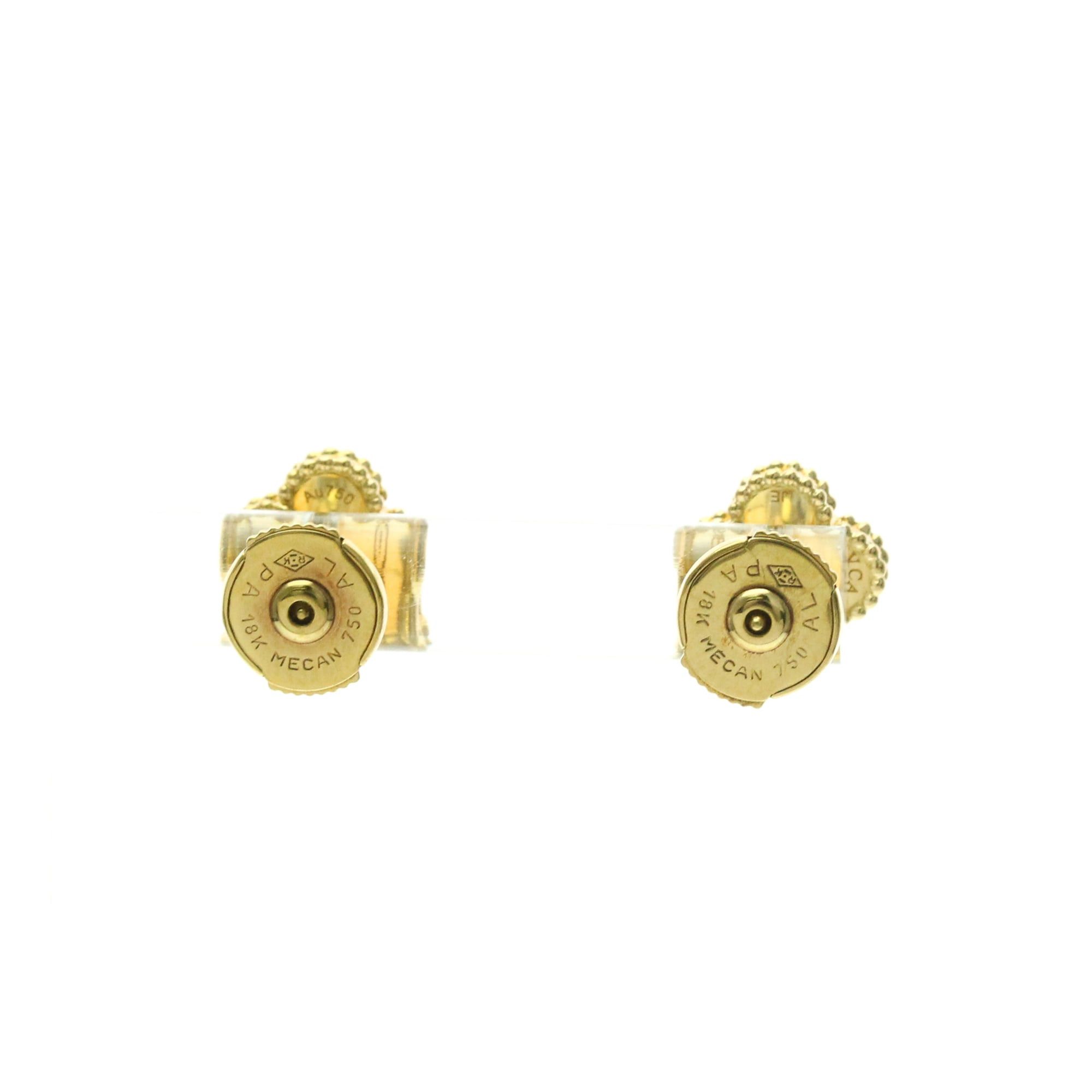 Van Cleef & Arpels Van Cleef & Arpels Sweet Alhambra Onyx Yellow Gold (18K) Stud Earrings Size ONE SIZE - 2 Thumbnail