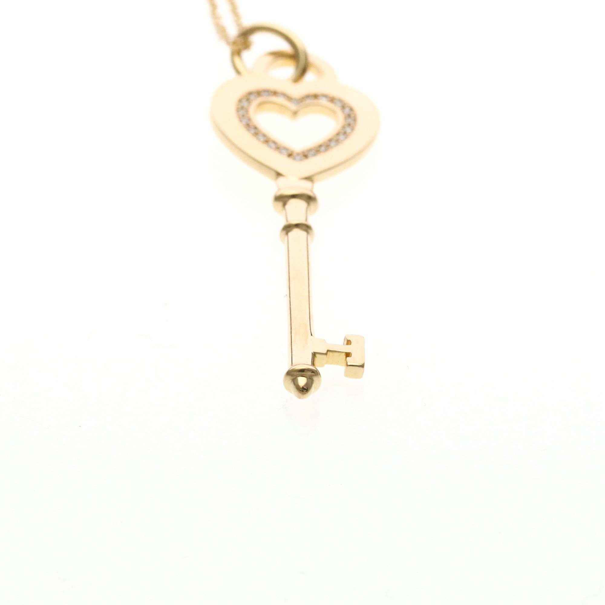 Tiffany & Co. Tiffany Heart Key Diamond Necklace Pink Gold (18K) Diamond Men,Women Fashion Pendant Necklace (Pink Gold) Size ONE SIZE - 4 Thumbnail