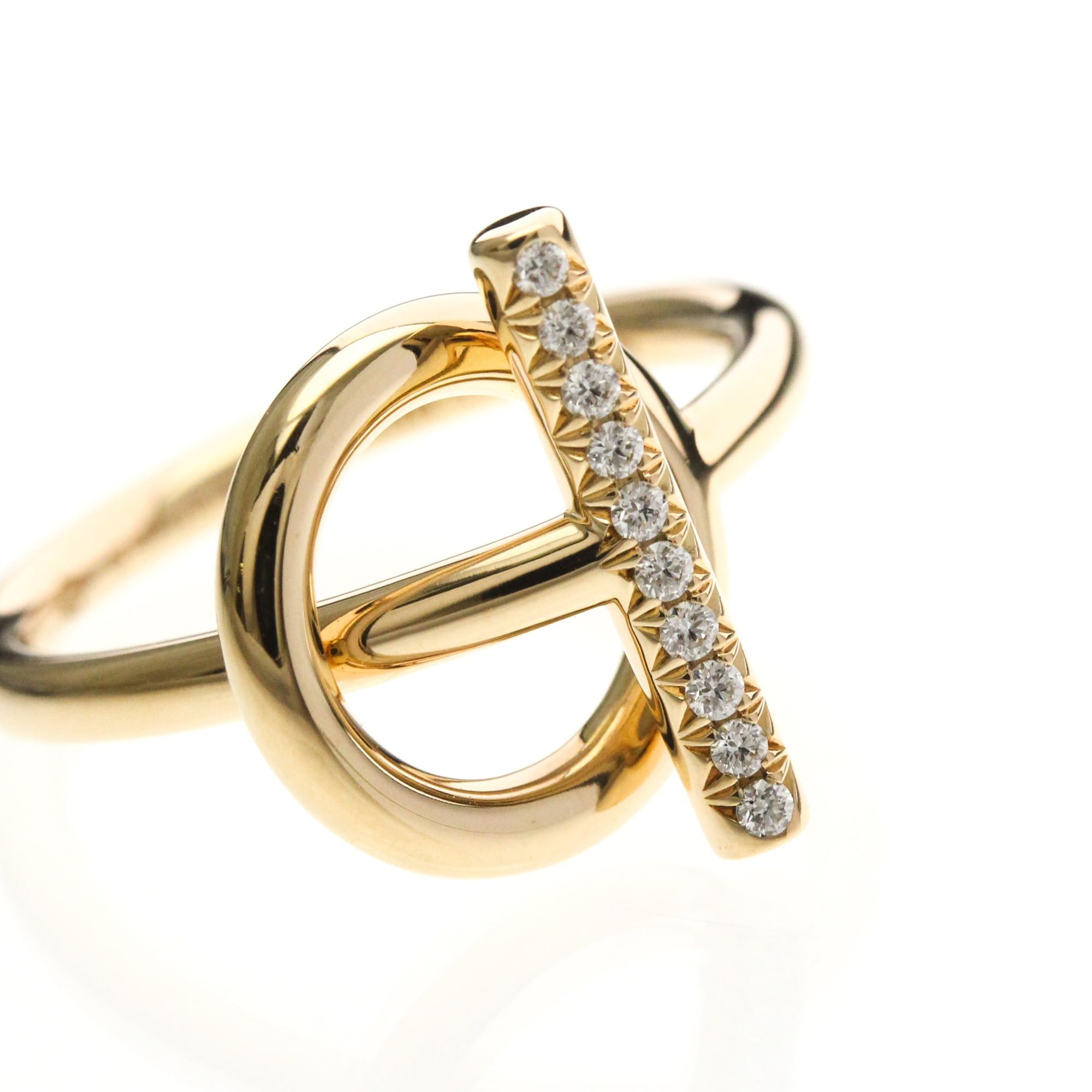 Hermes Hermes Echappé Diamond Ring Pink Gold (18K) Fashion Diamond Band Ring Pink Gold Size ONE SIZE - 9 Thumbnail