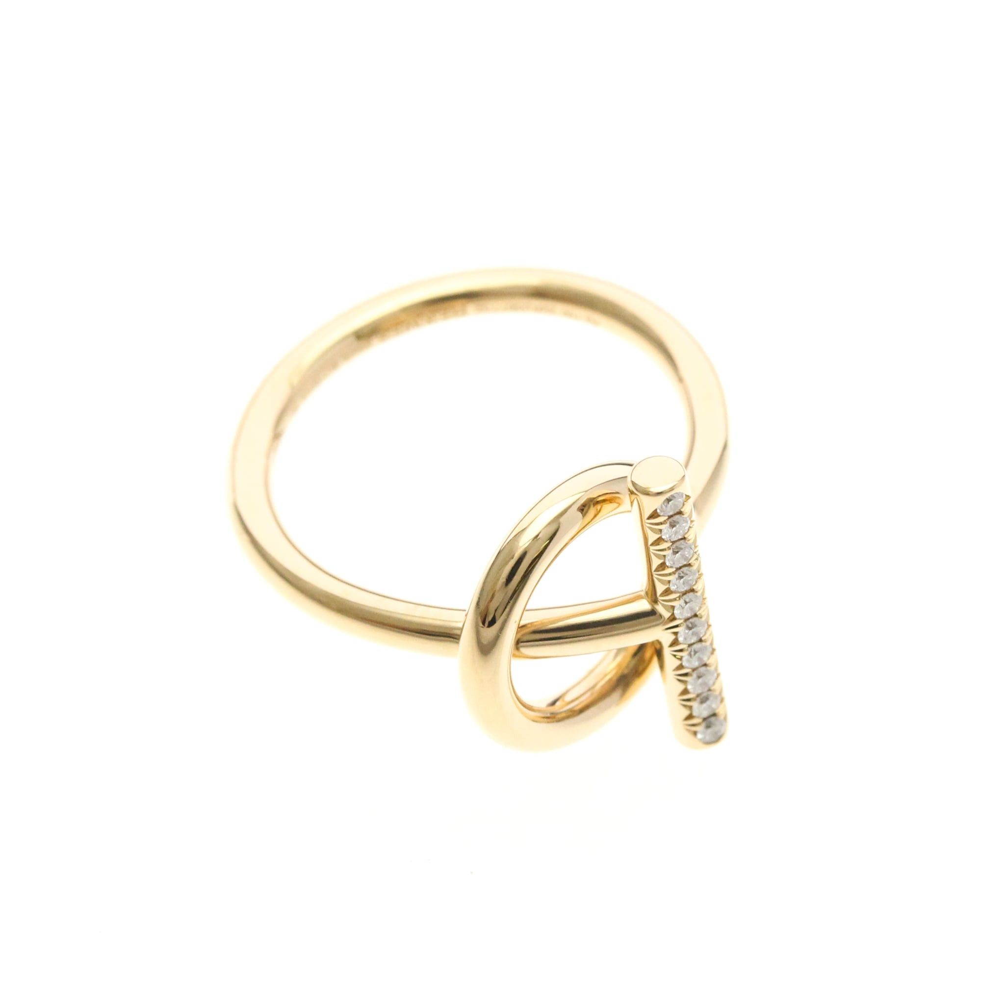 Hermes Hermes Echappé Diamond Ring Pink Gold (18K) Fashion Diamond Band Ring Pink Gold Size ONE SIZE - 10 Thumbnail
